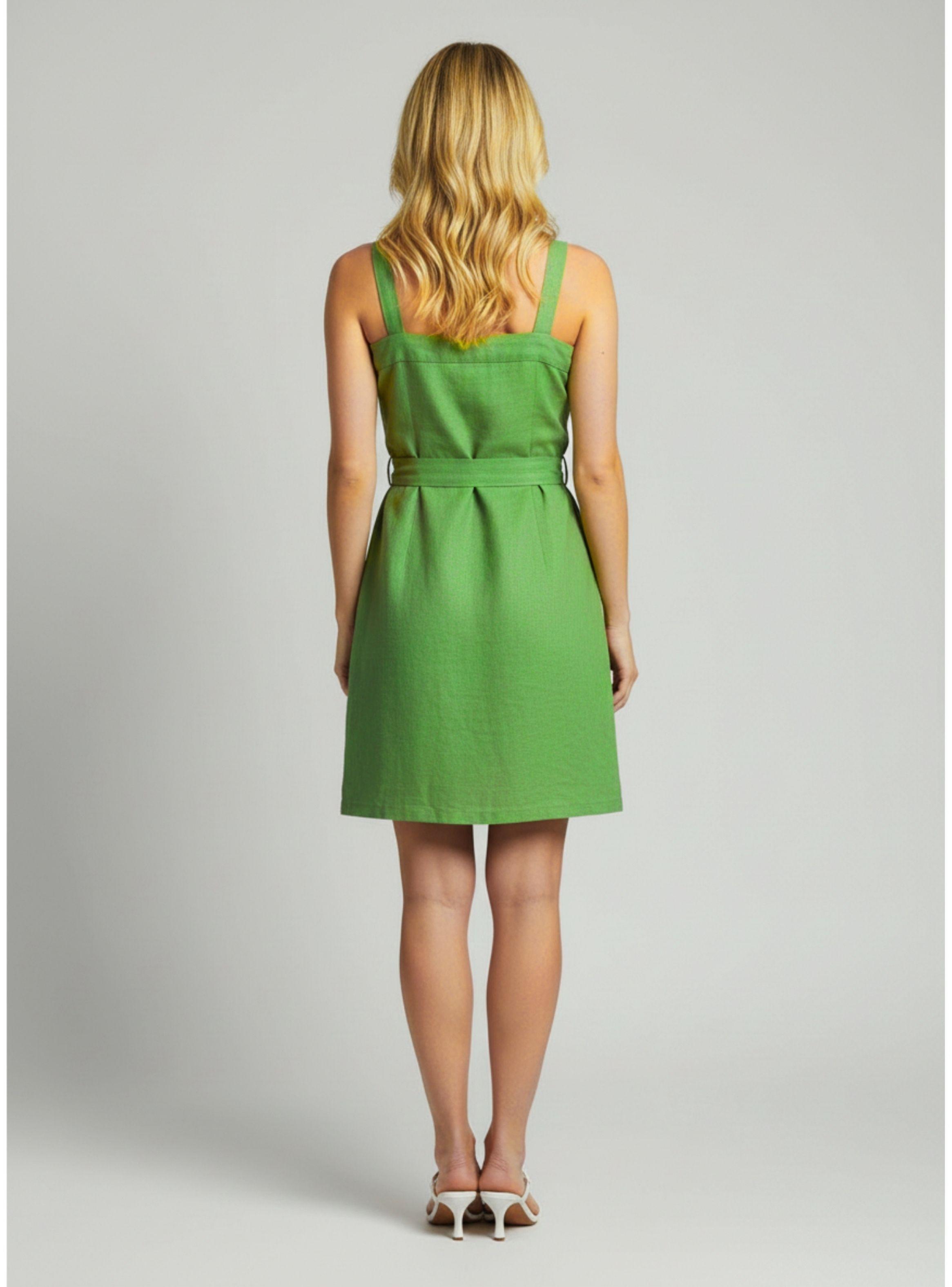 Vestido Corto Mujer Verano Strapless Pabilos Con Cinturón A881-2