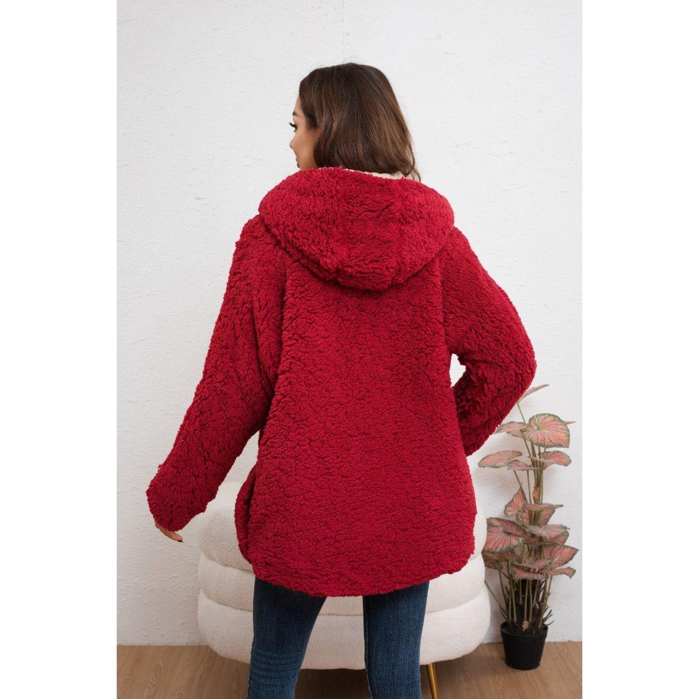 Chaqueta Mujer Reversible Peluda Invierno Calidad Premium 6072-3