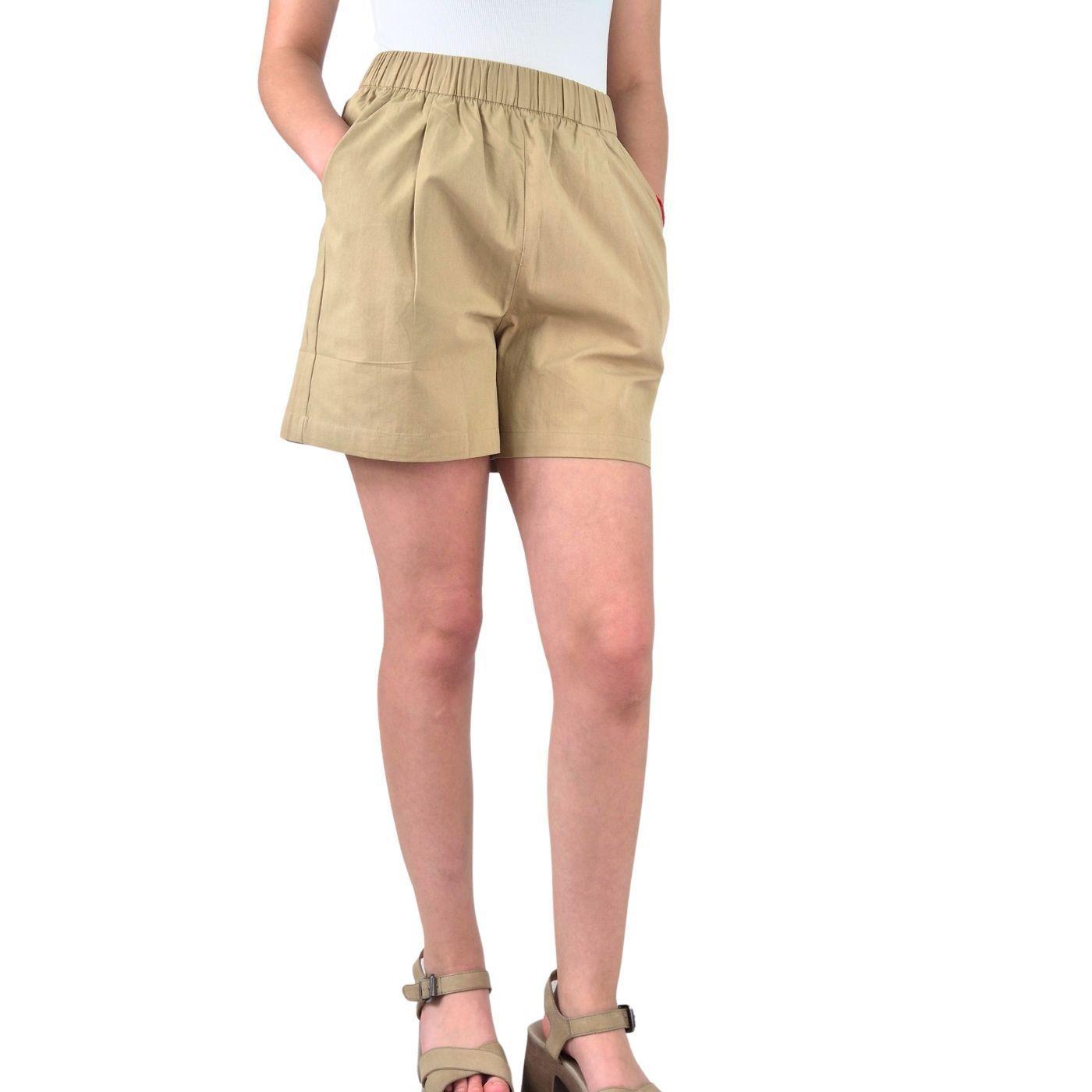 Short Mujer Premium Casual Formal Tela Algodon Lavado Tiro Alto 411-1