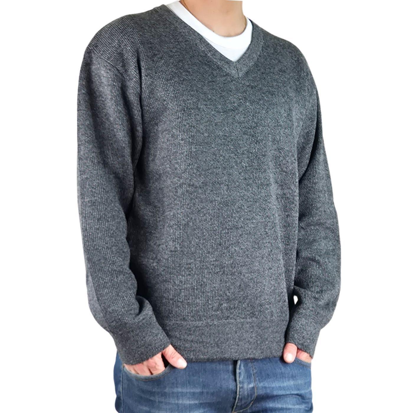 Sweater Hombre Frisado Tejido Cuello V Colores 1368-1