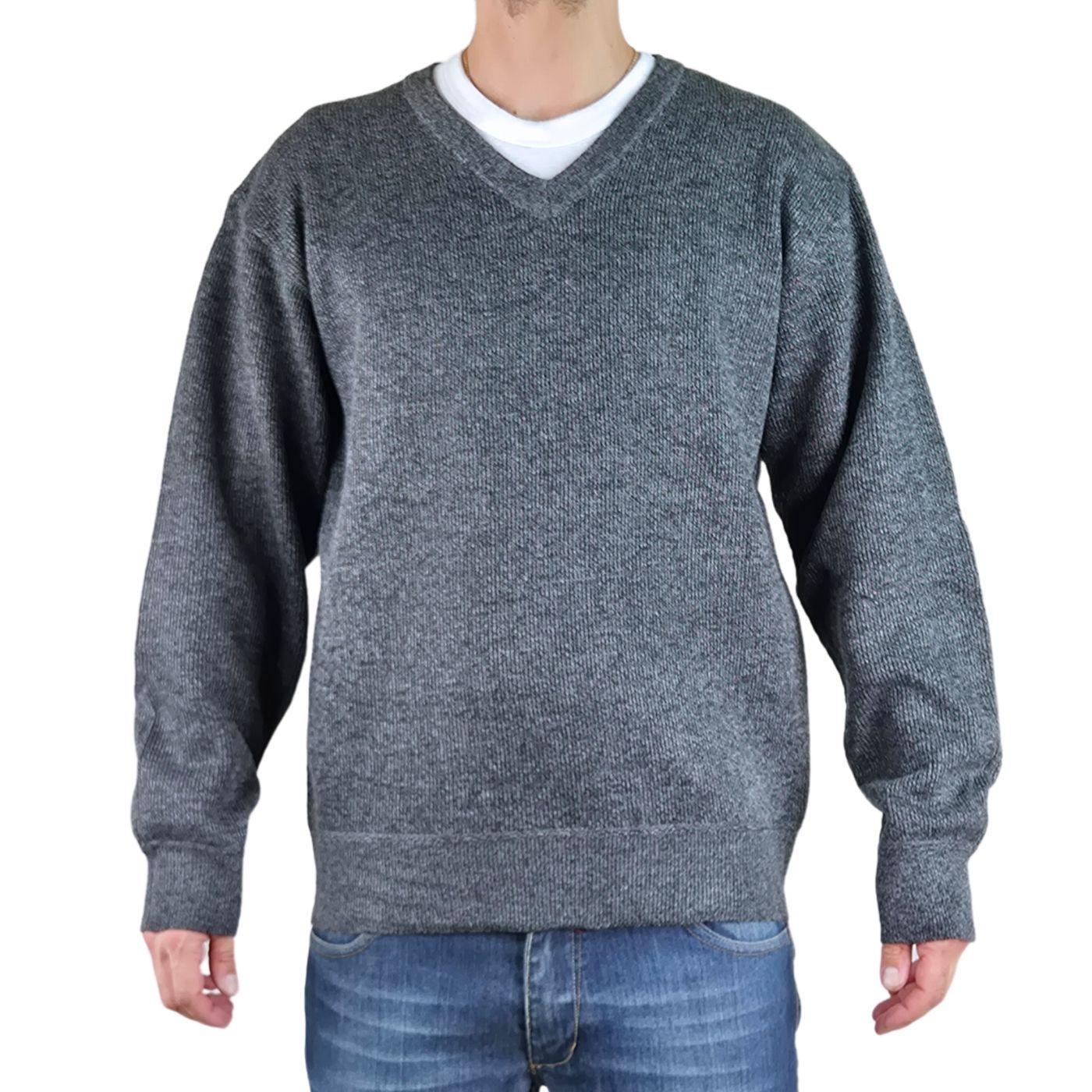 Sweater Hombre Frisado Tejido Cuello V Colores 1368-2