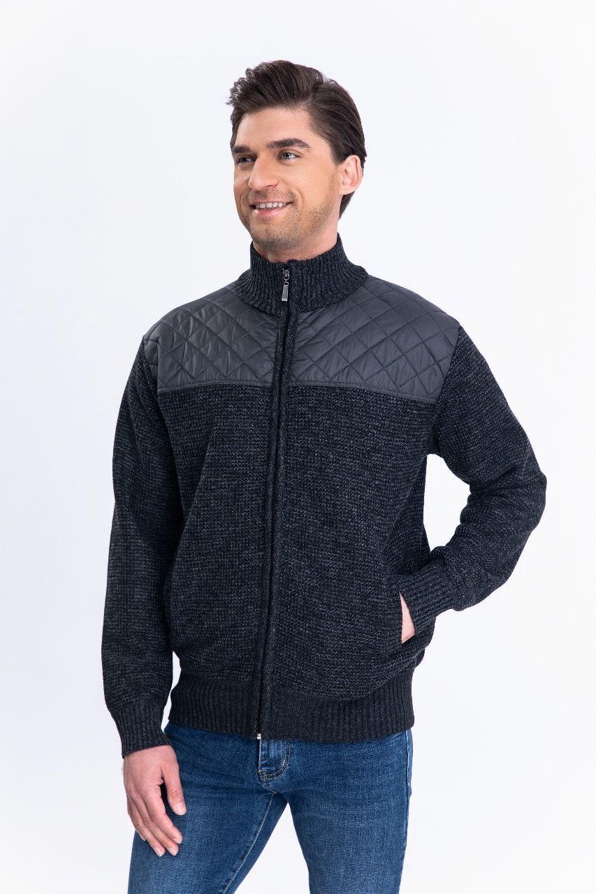Sweater Algodón Chaqueta Forro Piel Cuello Alto Bolsillos Cierre 7175-4
