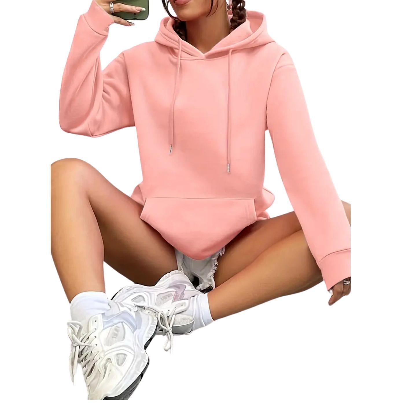 Polerón Canguro Mujer Algodón Bolsillo Verano Colores 7537-2