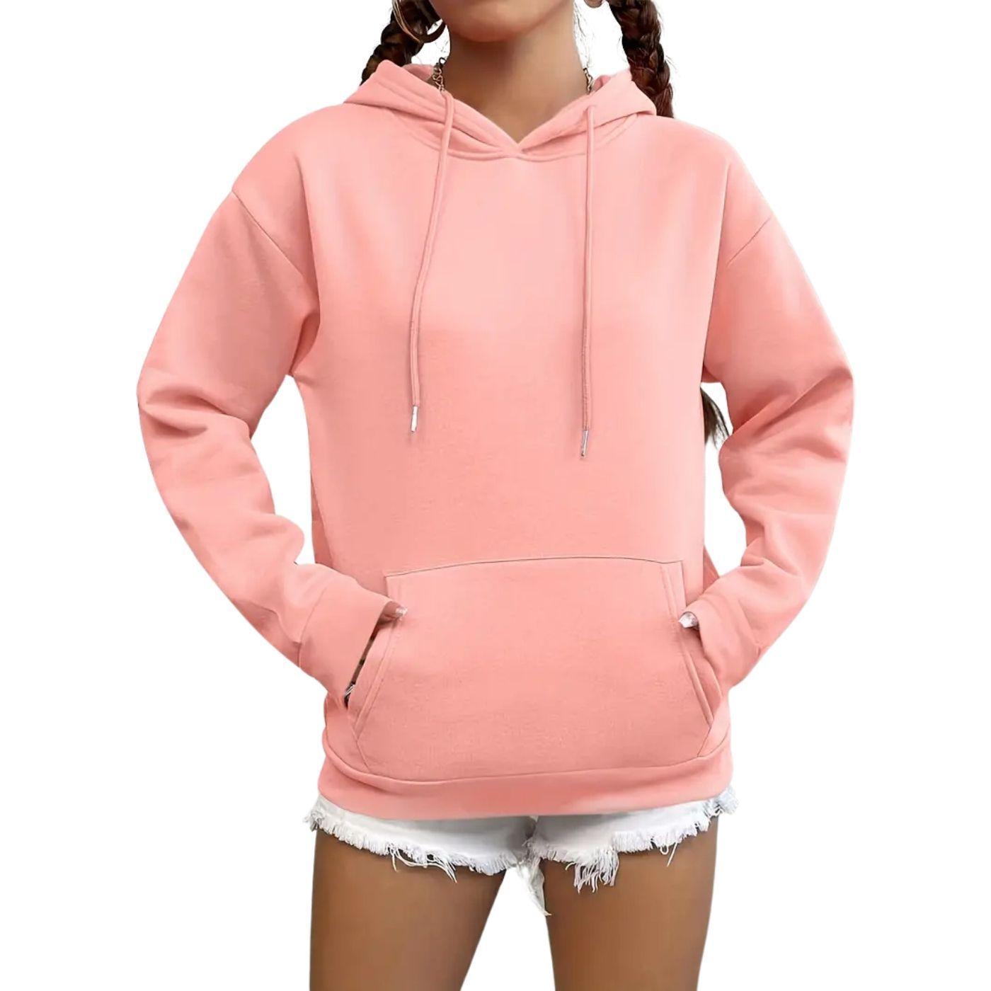 Polerón Canguro Mujer Algodón Bolsillo Verano Colores 7537-3