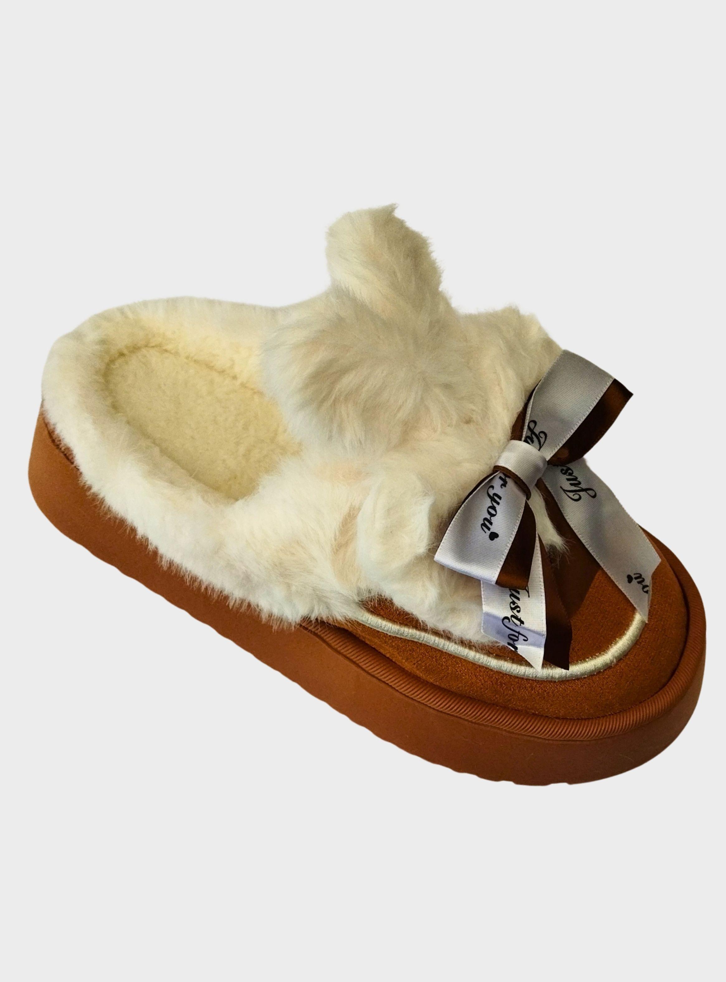 Pantuflas Mujer Aplicacion Cinta Orejas de Conejo Calidad Tendencia 4935-4