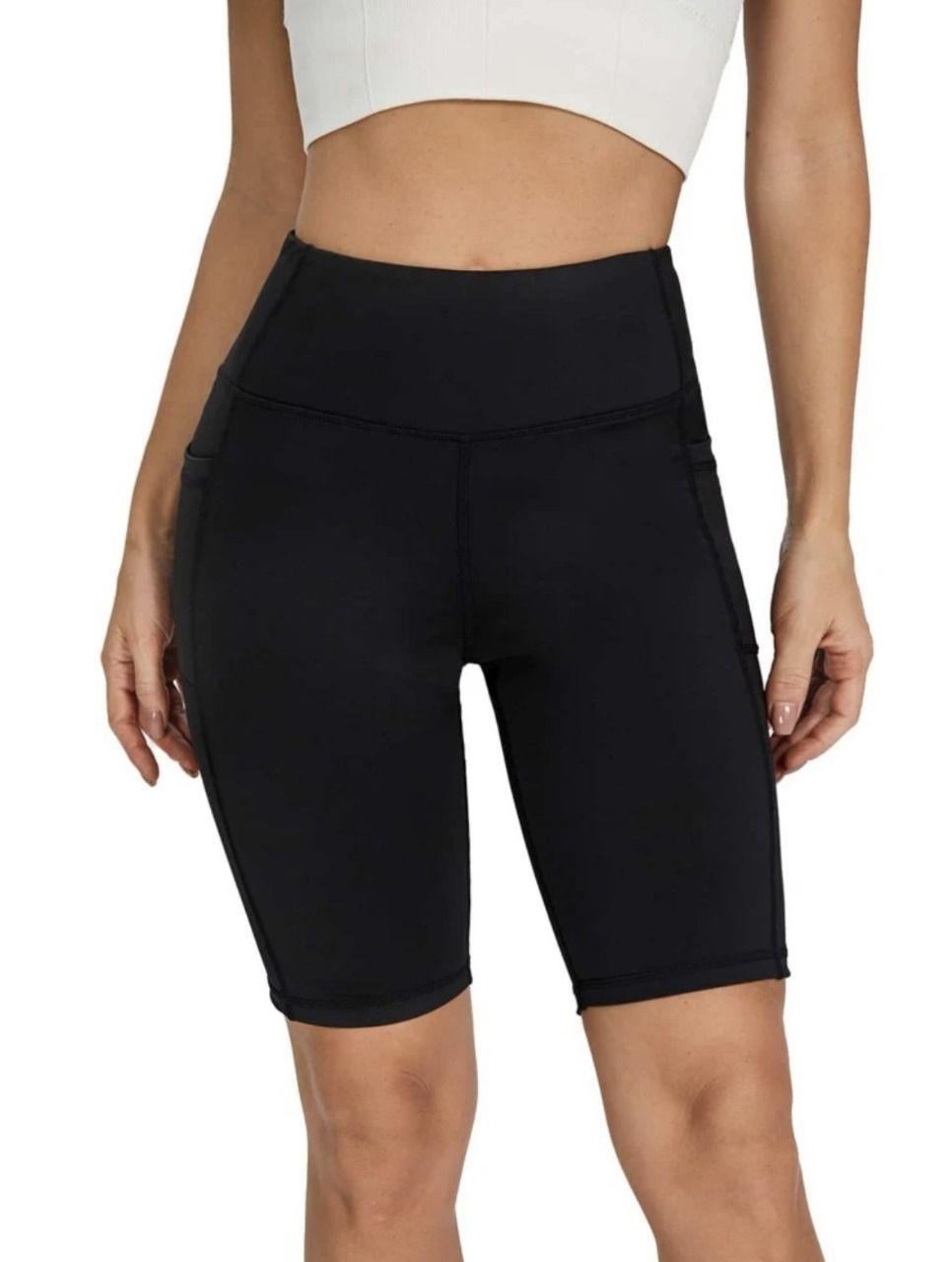 Calza Corta Deportiva Tiro Extra Alto Gym Running Bolsillo Lycra 012-2