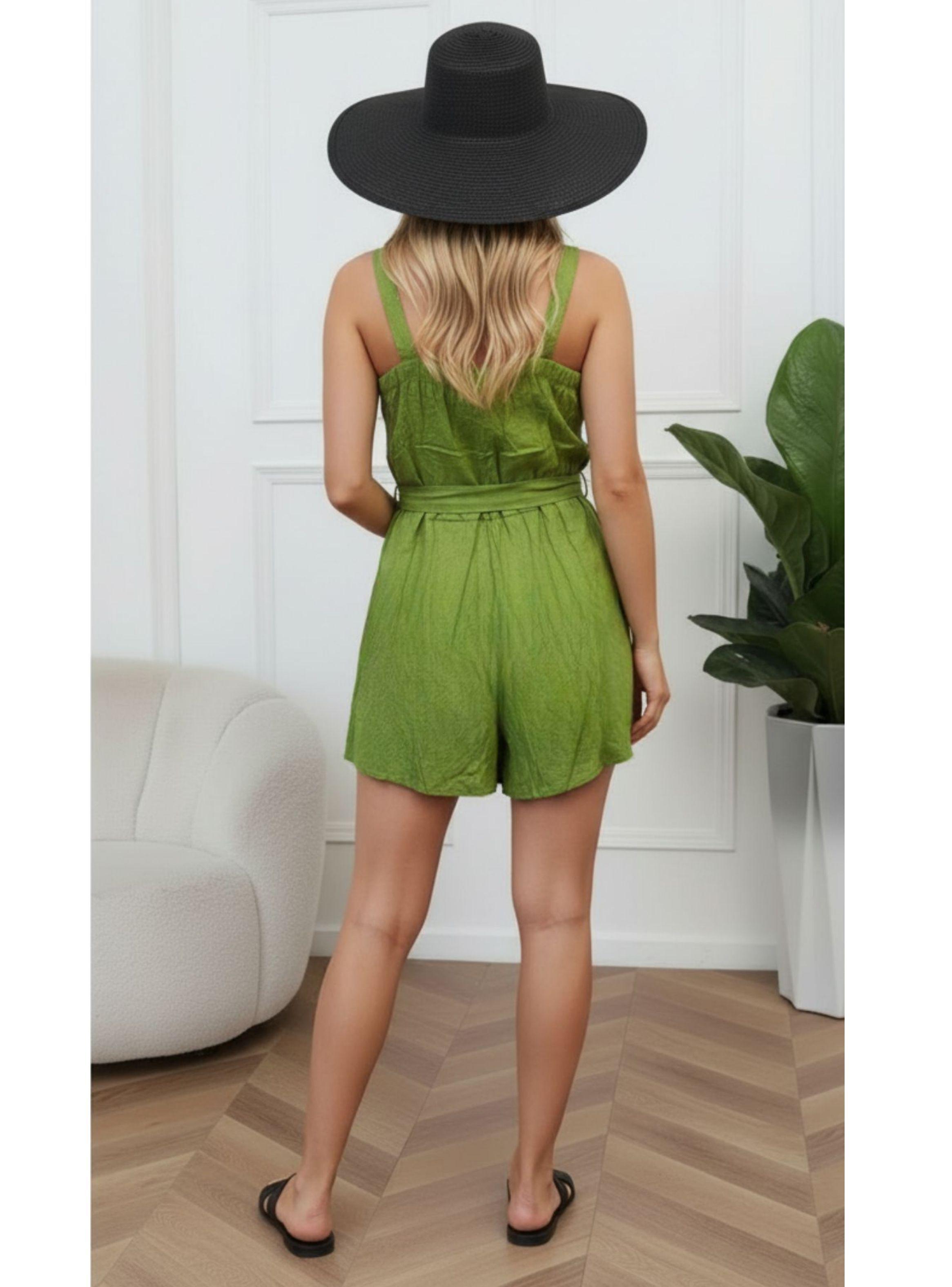 Enterito Corto Mujer Verano Elasticado Pabilos Con Cinturón A877-2