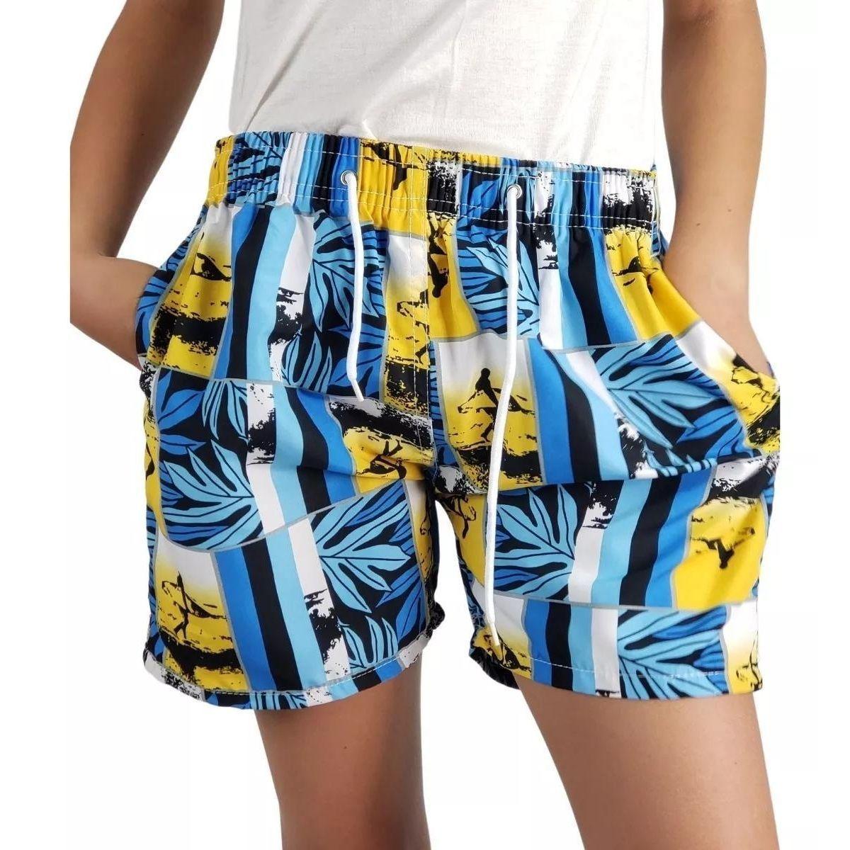 Traje De Baño Niños Jovenes Forro Malla Diseños Colores 208-1