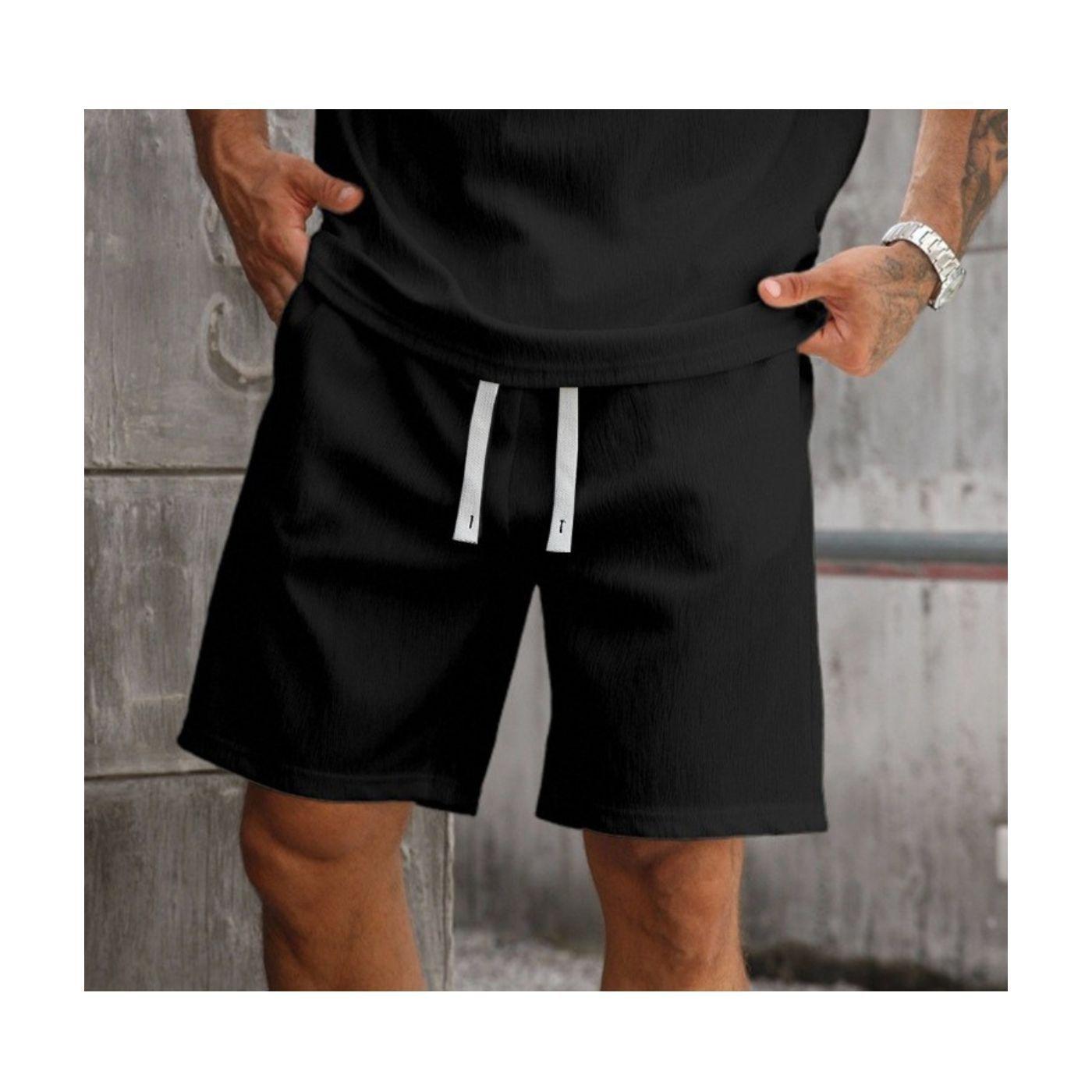 Short Hombre Bermuda Tipo Lino Tendencia Urbana Liso 0266-0