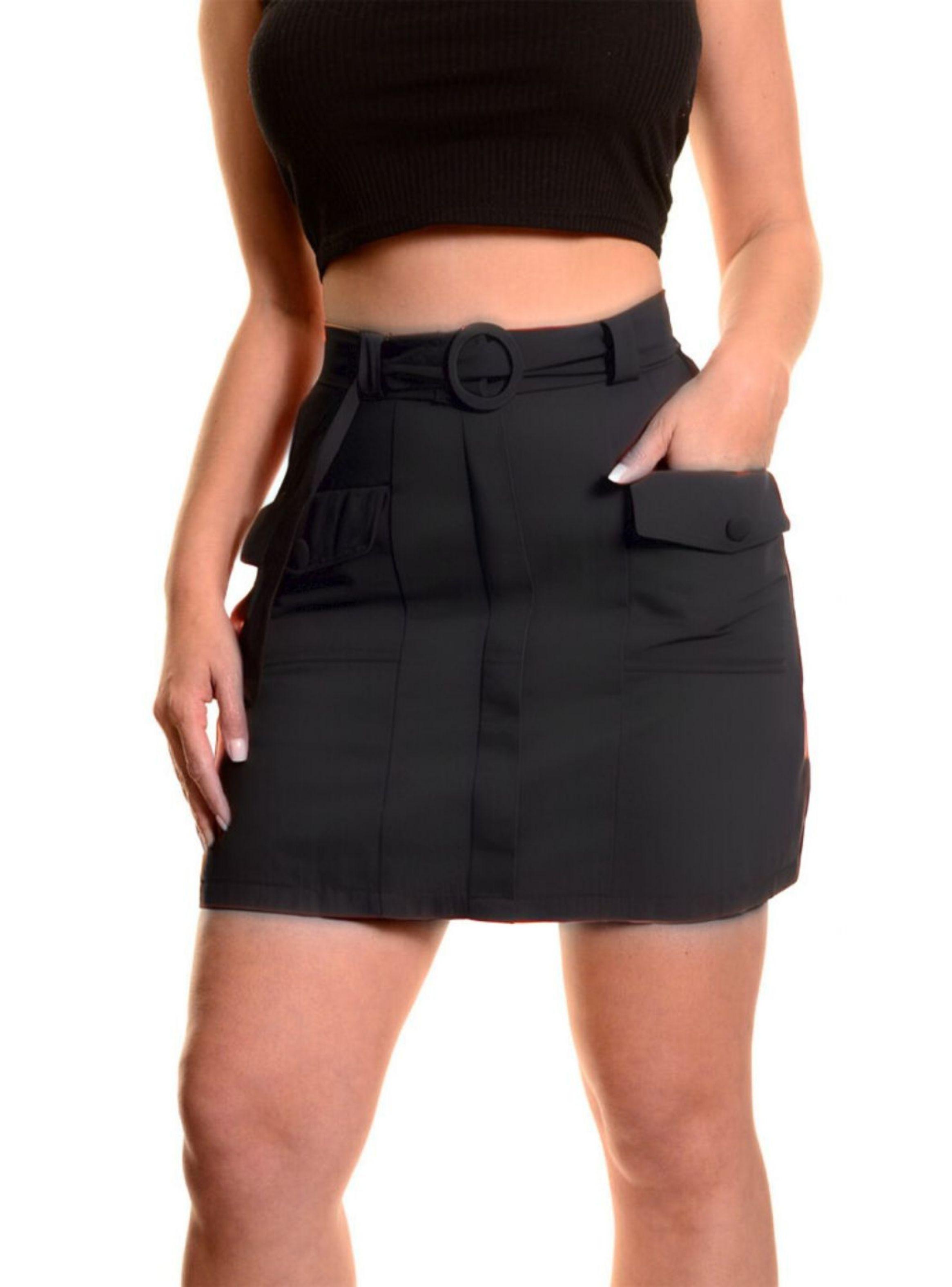 Mini Falda Mujer Juvenil Falda Corta Bolsillos 3095-1