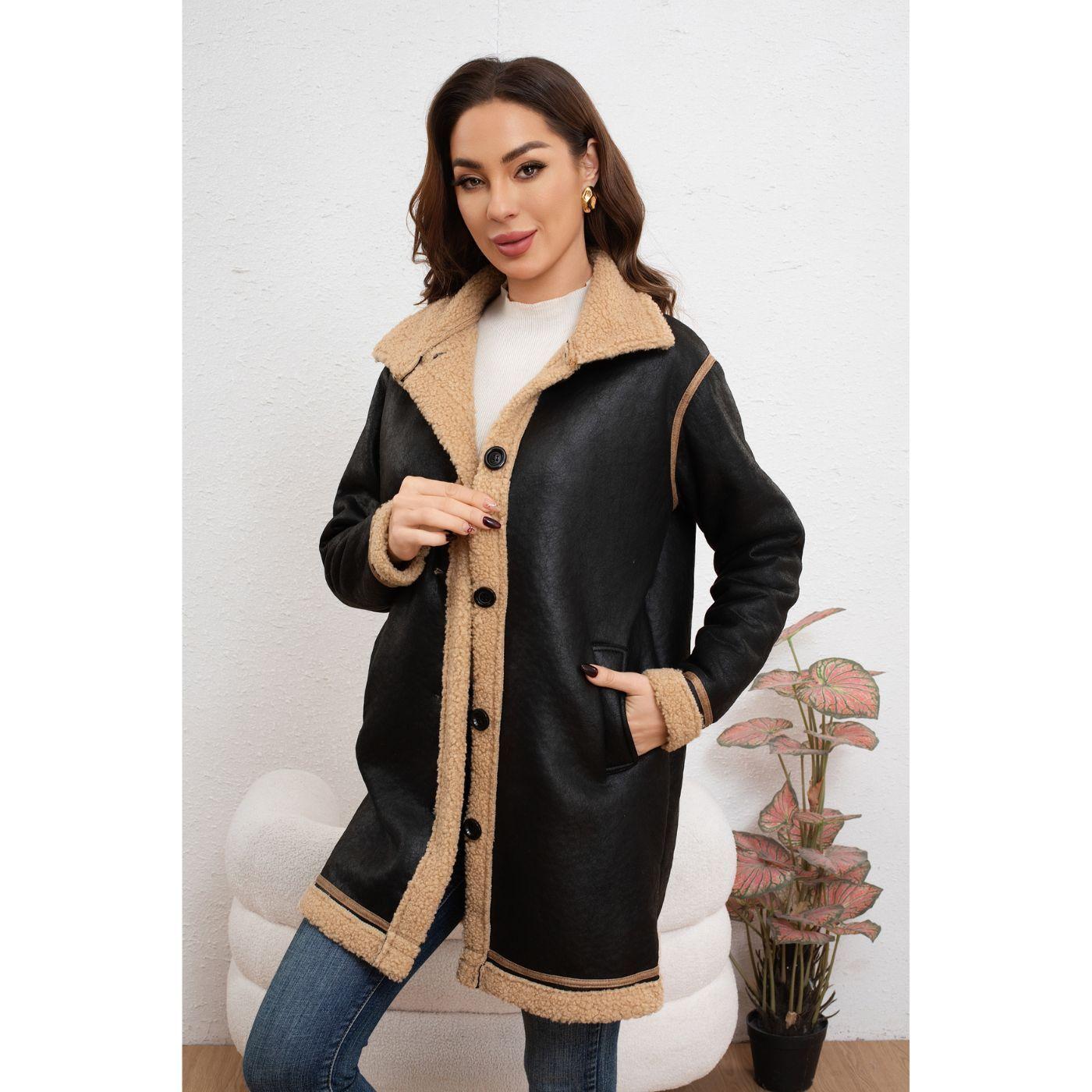 Chaqueta Abrigo Mujer Largo Interior Chiporro Tendencia Moda 7586-1