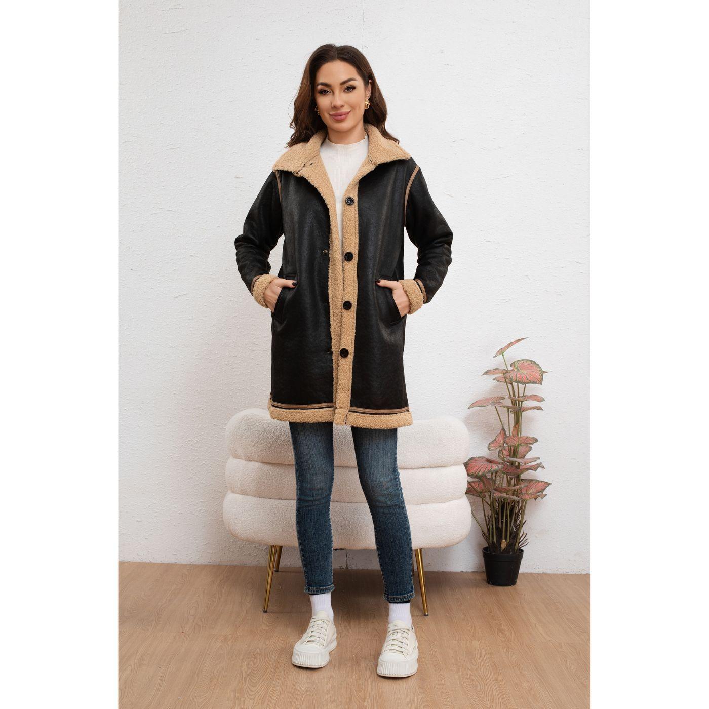 Chaqueta Abrigo Mujer Largo Interior Chiporro Tendencia Moda 7586-2