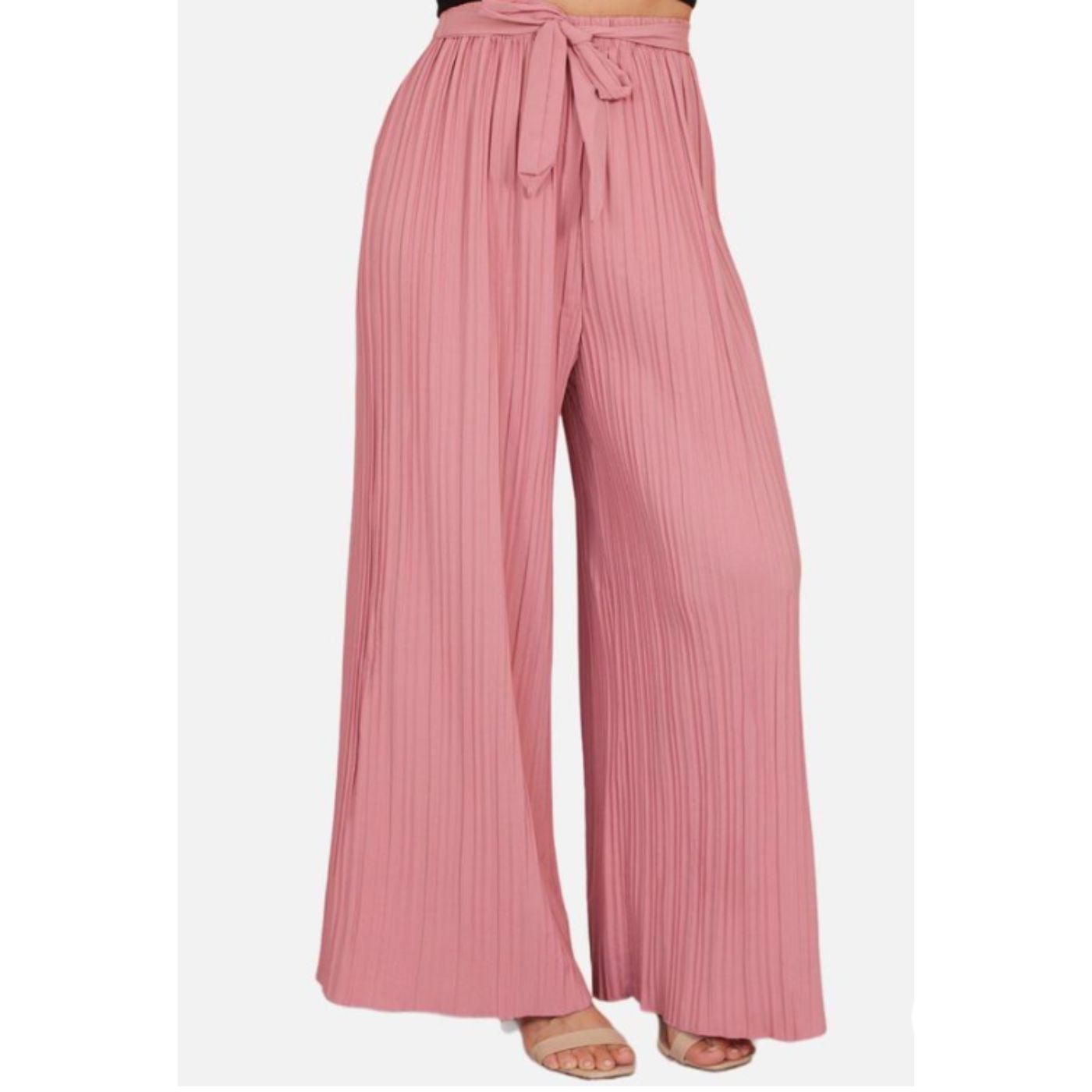 Pantalon Palazzo Mujer Fiesta Cintura Elasticada Verano Colores 090-2