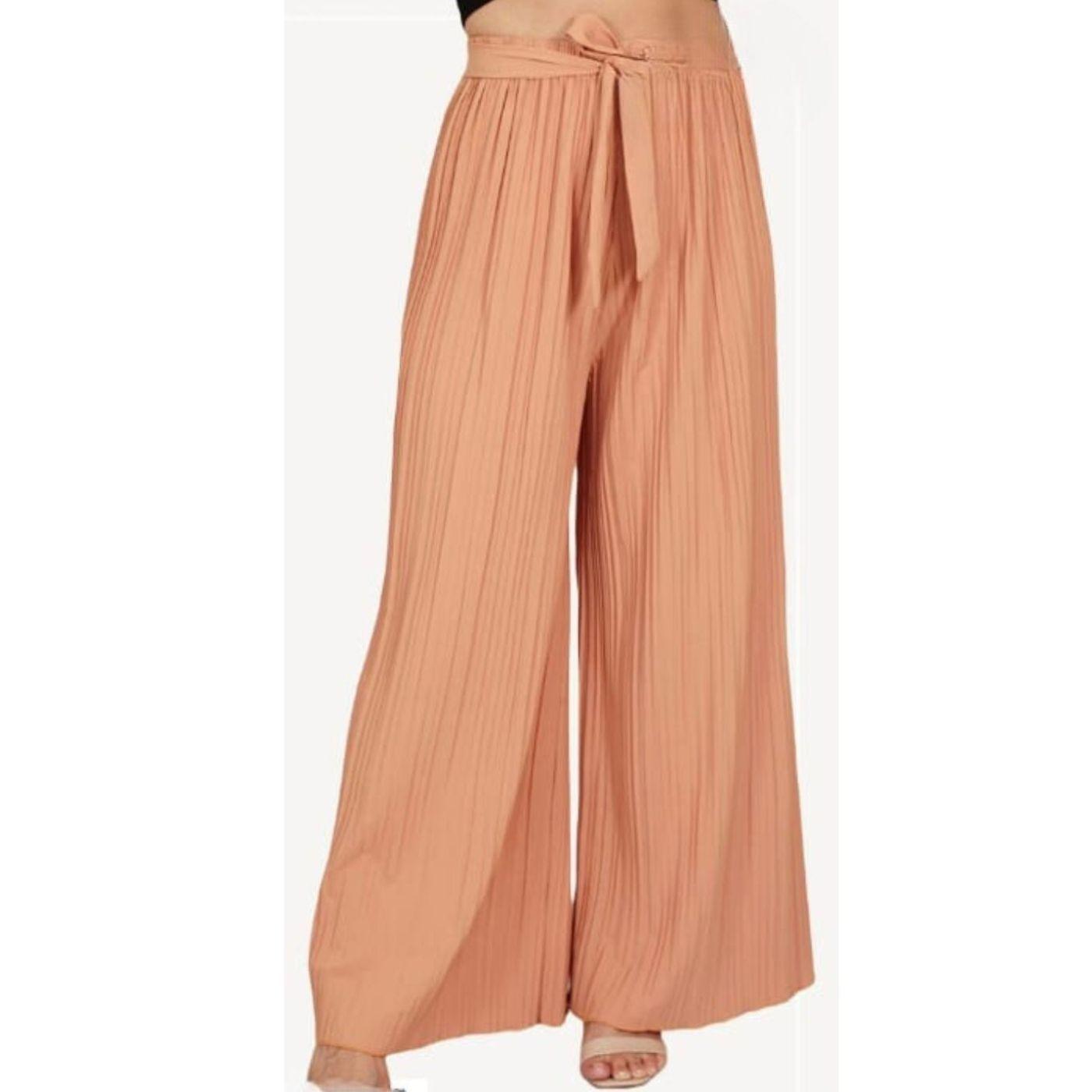 Pantalon Palazzo Mujer Fiesta Cintura Elasticada Verano Colores 090-0