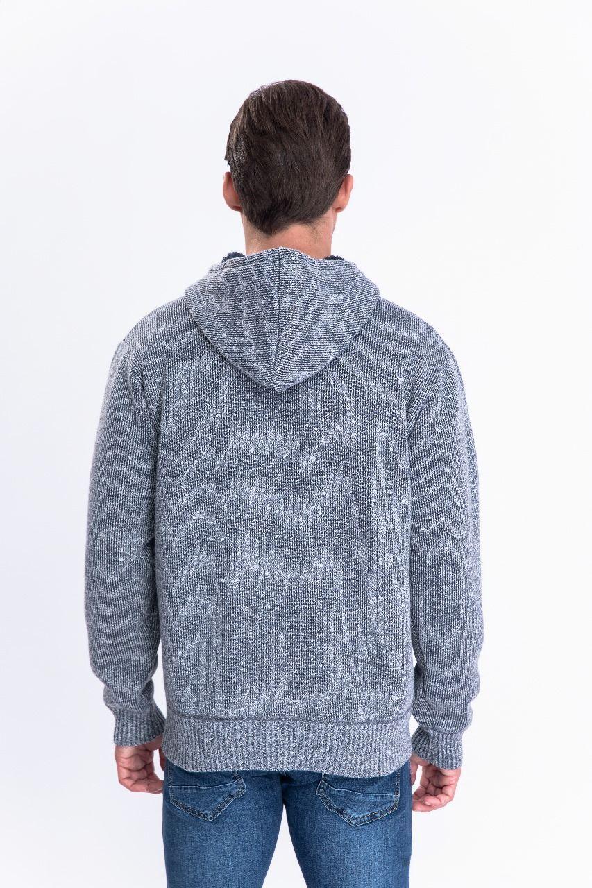 Chaqueta Sweater Algodon Con Gorro Forro Piel Bolsillos Cierre 7167-1