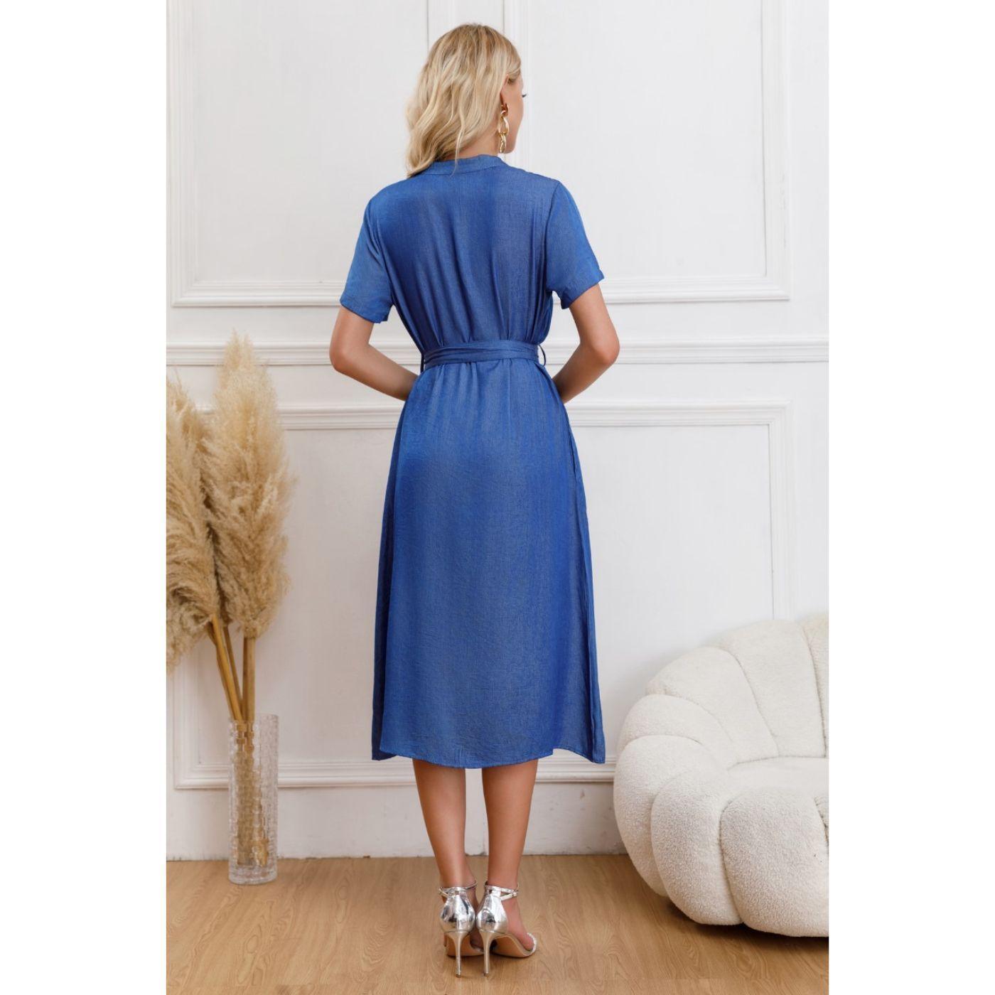 Vestido Largo Primavera Mujer Semi Formal Casual Con Mangas Premium323-2