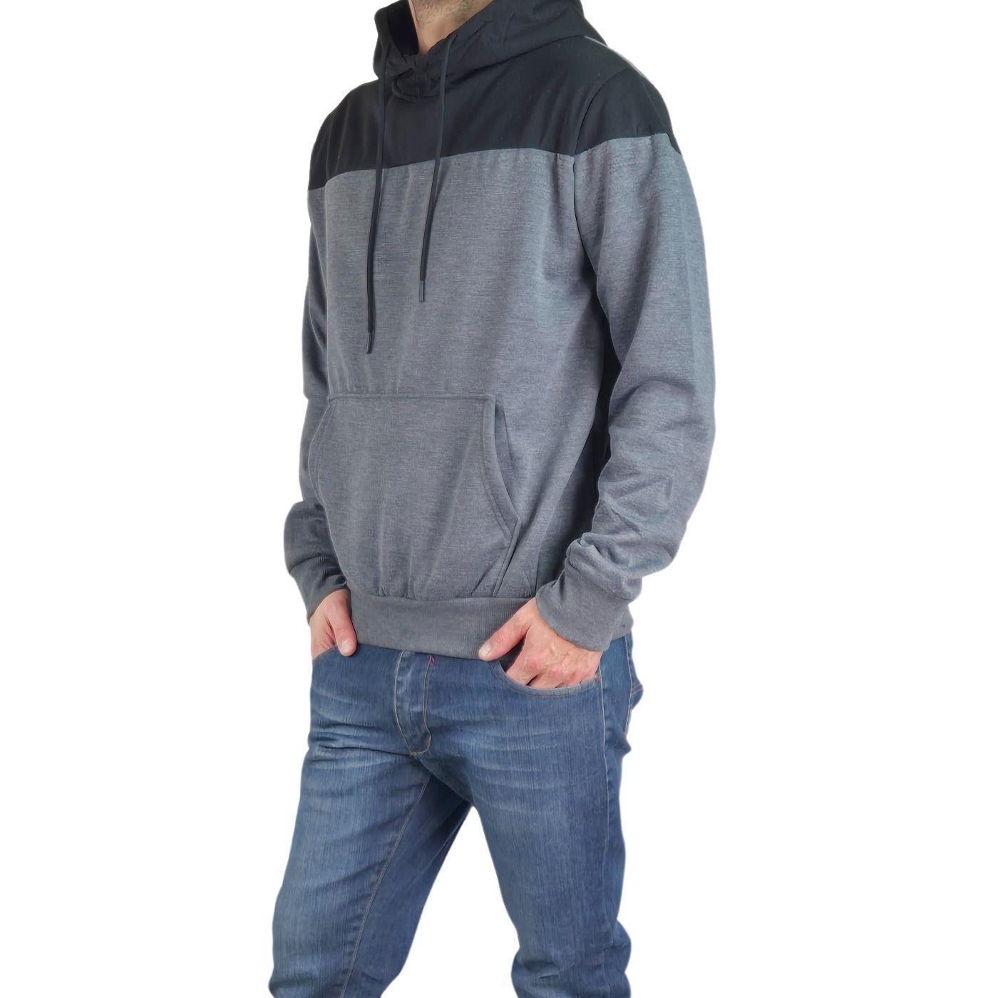 Polerón Hombre Invierno Forro Piel Con Gorro Bi-Color 7498-0
