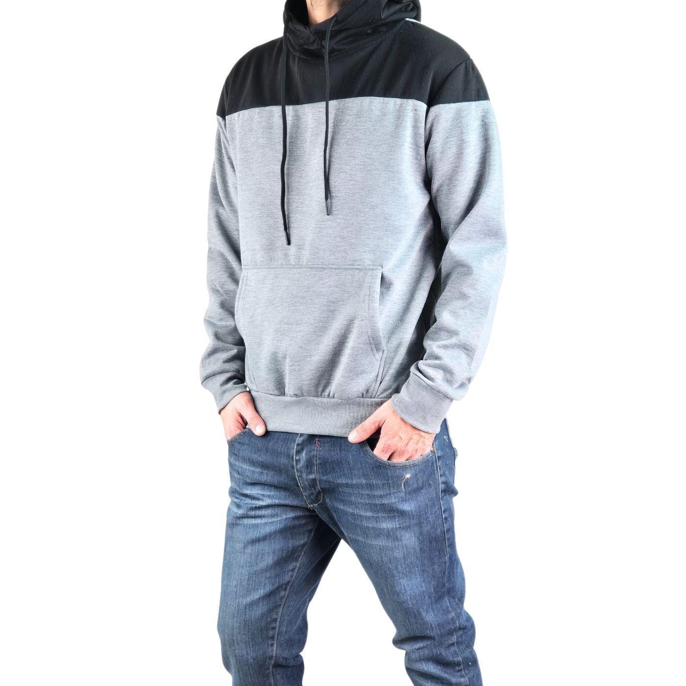 Polerón Hombre Invierno Forro Piel Con Gorro Bi-Color 7498-0
