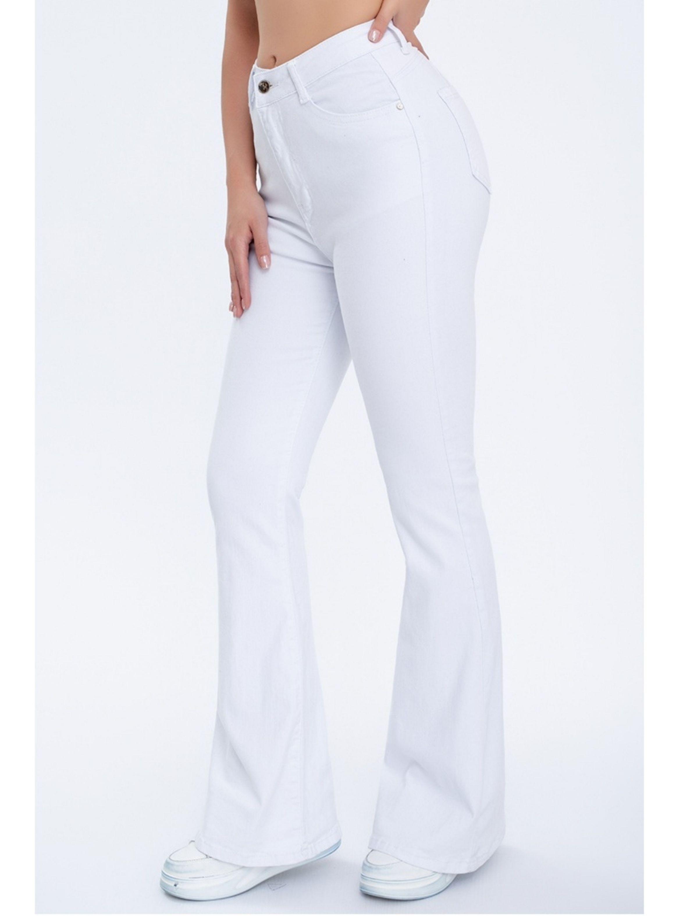Pantalón Jeans Mujer Flare Tiro Alto Elasticado Tendencia Moda 3010-1