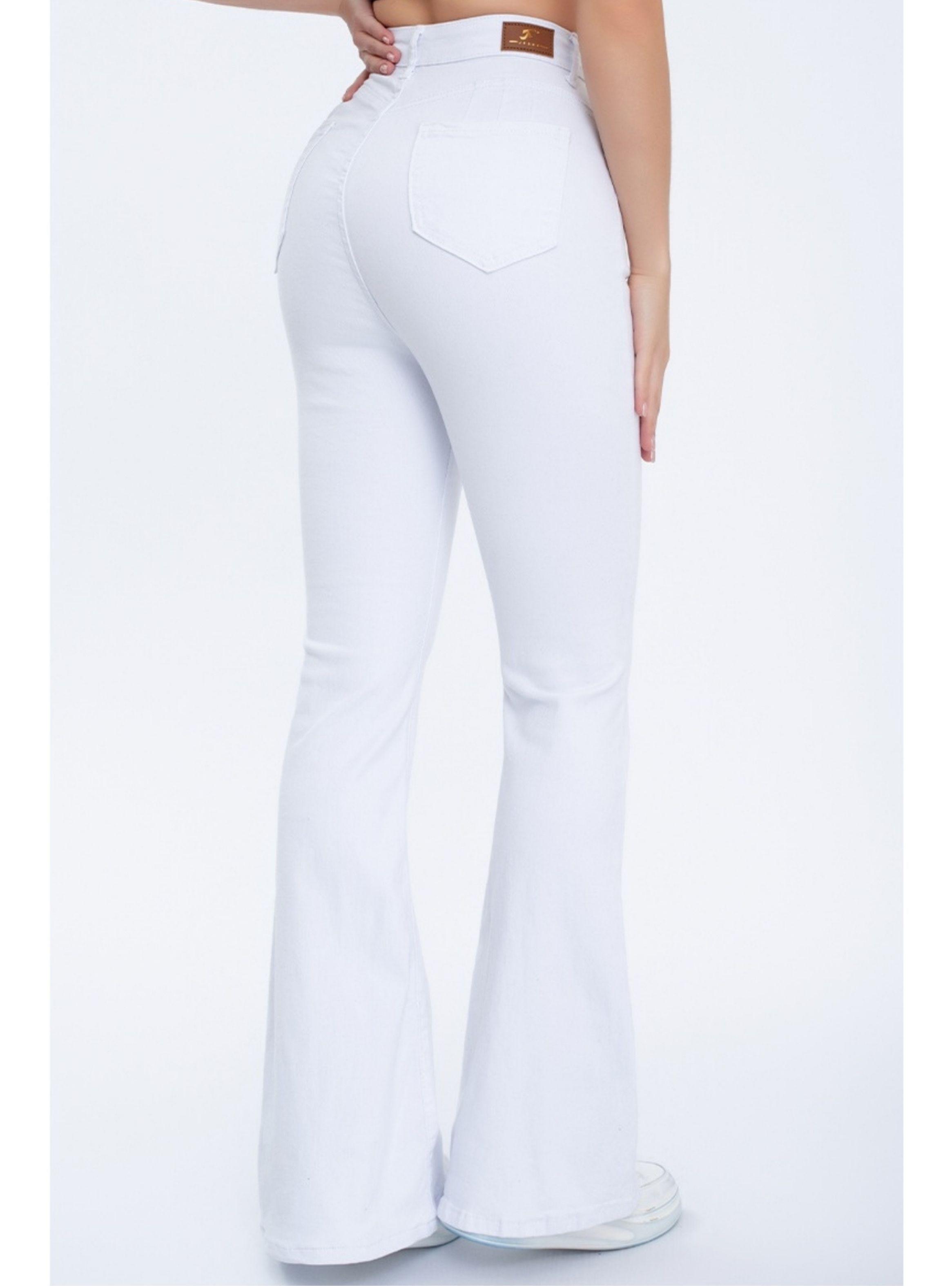 Pantalón Jeans Mujer Flare Tiro Alto Elasticado Tendencia Moda 3010-2