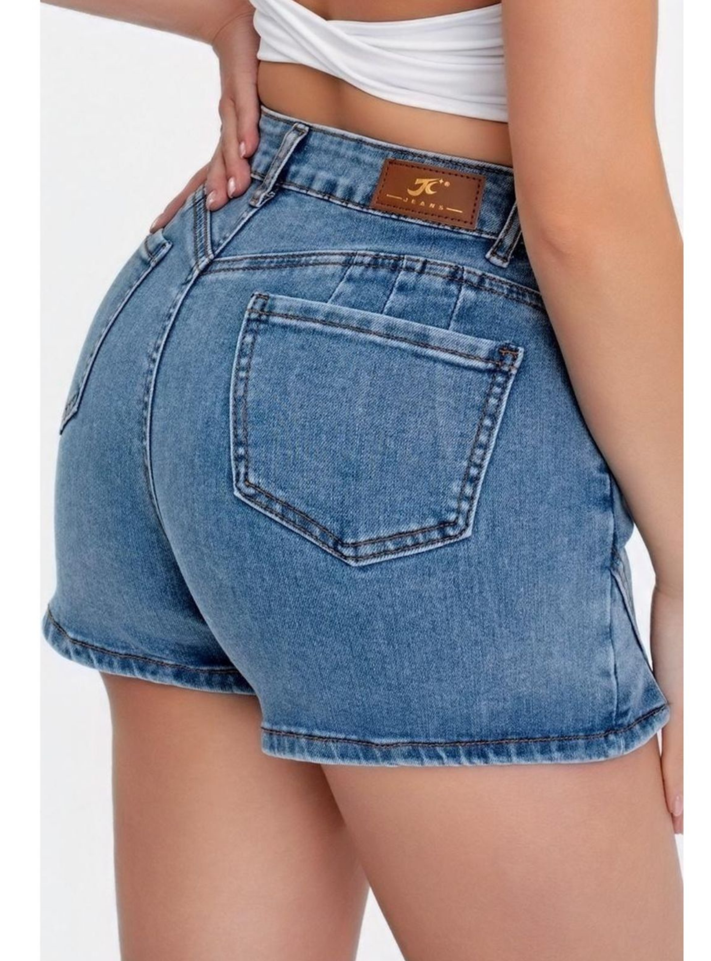 Short Tipo Mini Falda Juvenil Jeans Premium Elasticada Lazos 3013-2