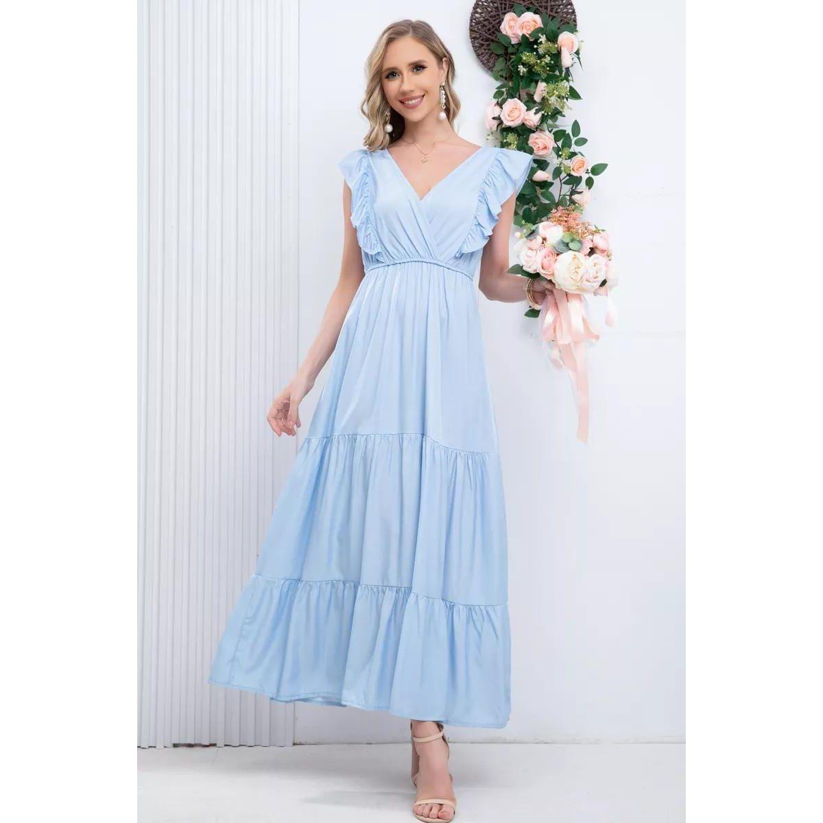 Vestido Largo Primavera Mujer Liso Tipo Jeans 285-3