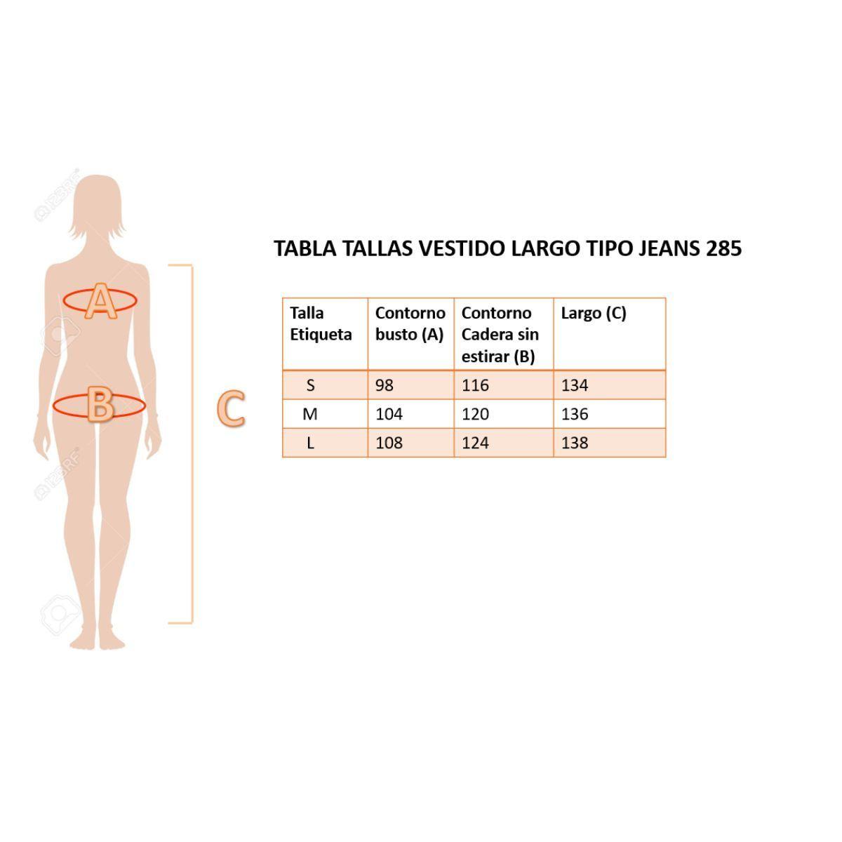 Vestido Largo Primavera Mujer Liso Tipo Jeans 285-5