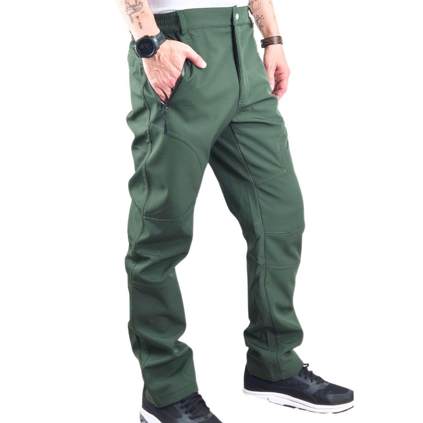 Pantalon Termico Softshell Hombre Invierno Forro Polar H811-2