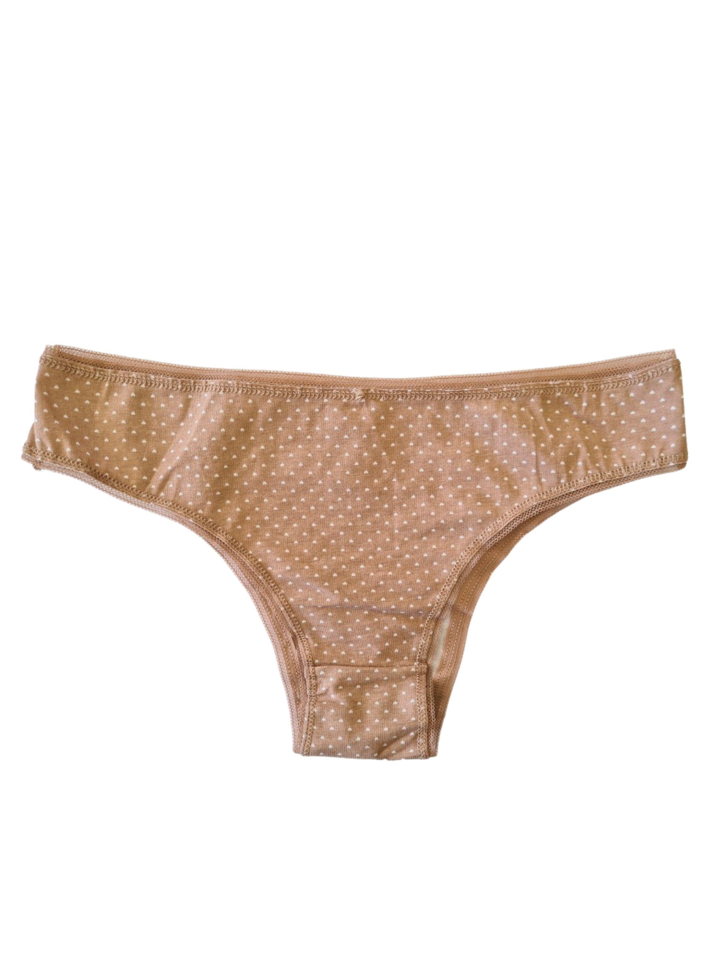 Pack 3 Calzón Algodón Tanga Bikini Puntitos Mujer Liso #5-3