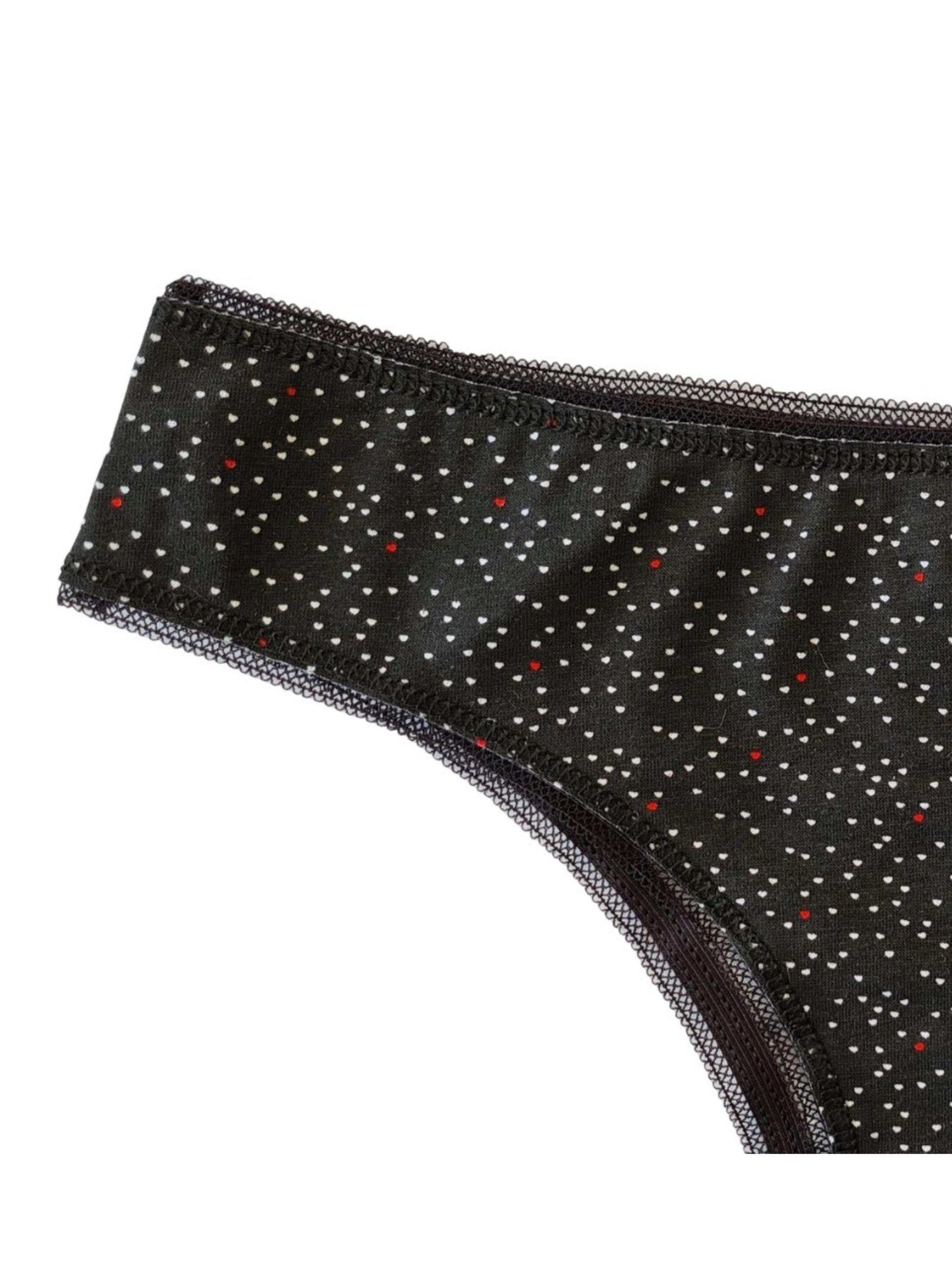 Pack 3 Calzón Algodón Tanga Bikini Puntitos Mujer Liso #5-4