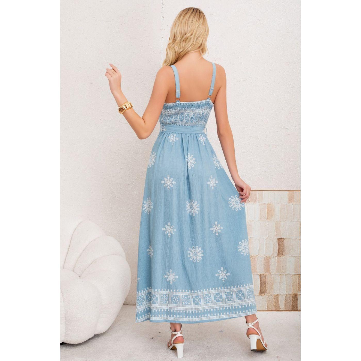 Maxi Vestido Largo Verano Mujer Holgado Pabilos Estampado 3359-2