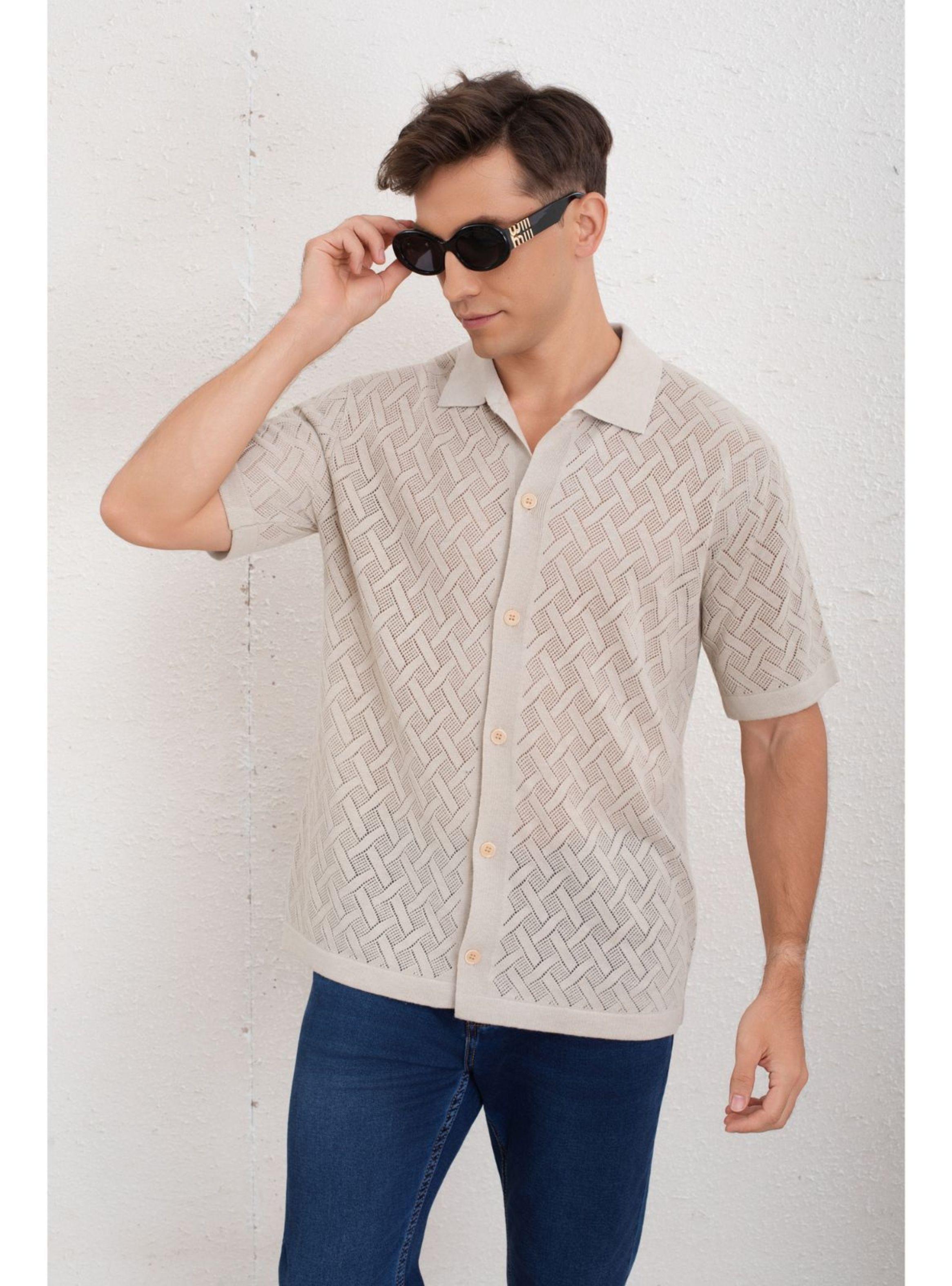 Camisa Hombre Hilo Algodon Verano Calidad Premium Diseño 7221-0