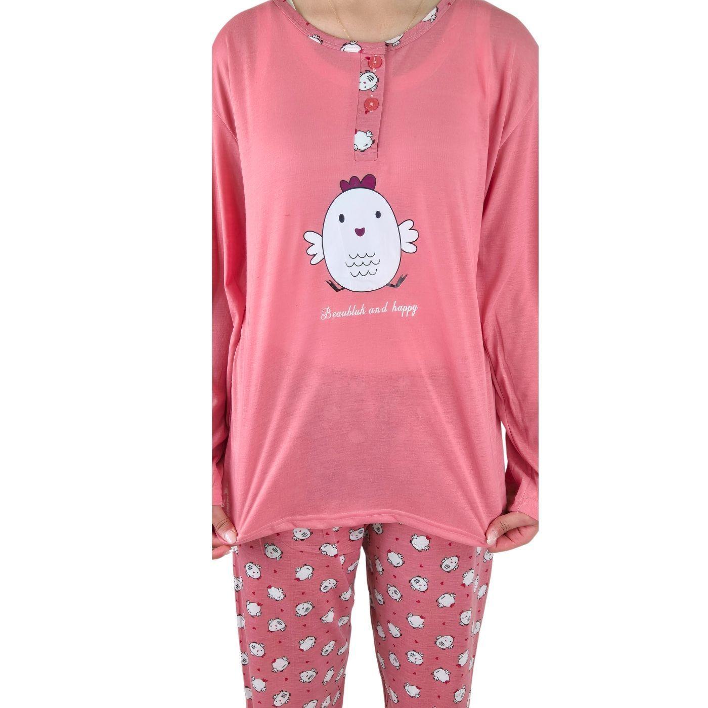 Pijama Mujer Verano Manga Larga Y Pantalon 460-2