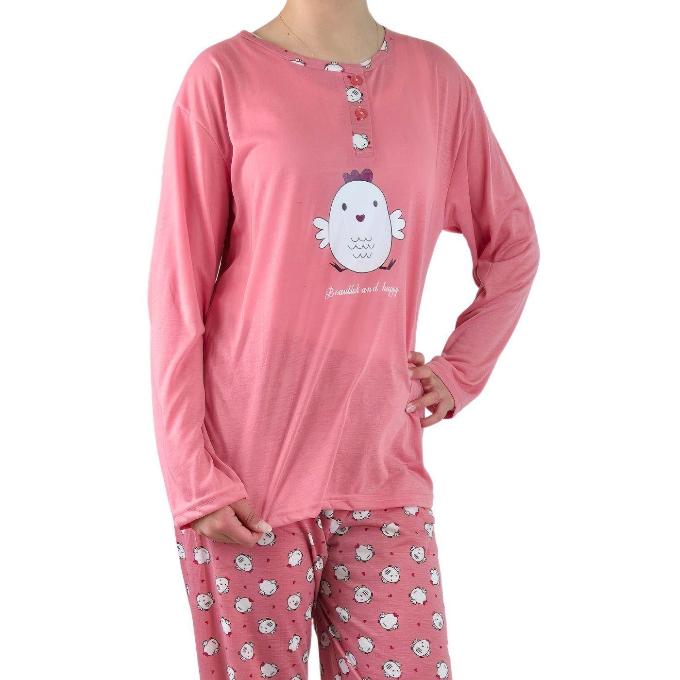 Pijama Mujer Verano Manga Larga Y Pantalon 460-3