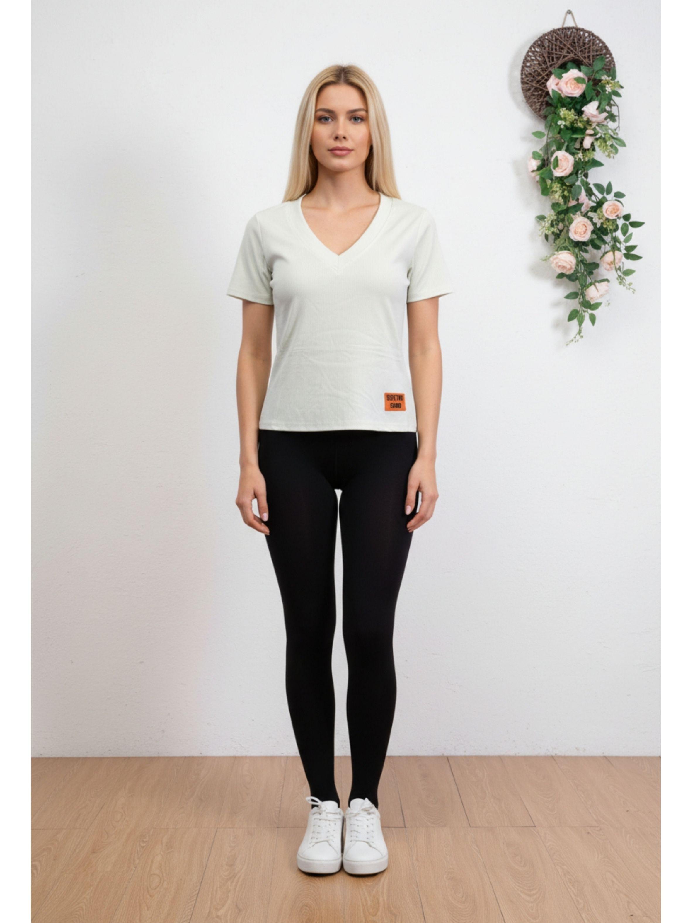 Pack 2 Poleras Mujer Acanalada delgada Manga Corta Elasticada A618-3
