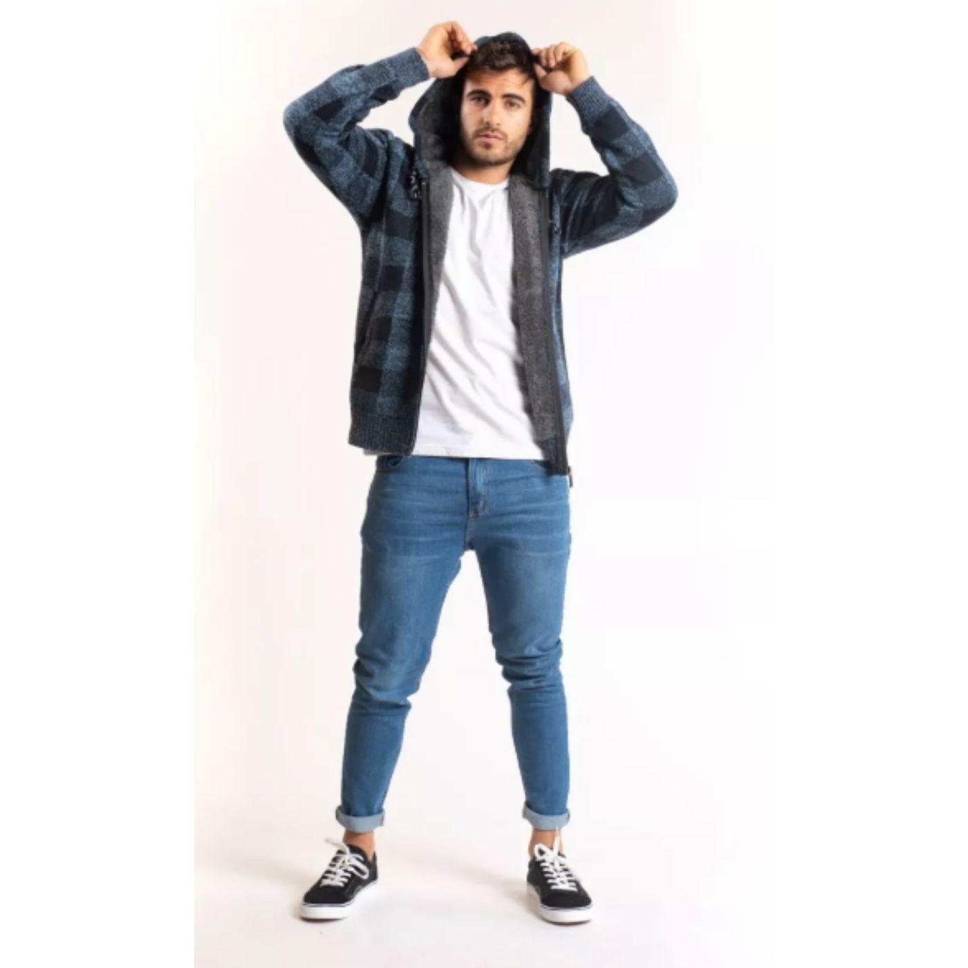 Chaqueta Forro Piel Sweater Invierno Chaleco Cuadrille Cierre 7171-2