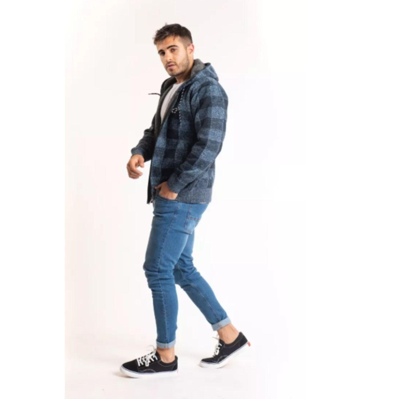 Chaqueta Forro Piel Sweater Invierno Chaleco Cuadrille Cierre 7171-3