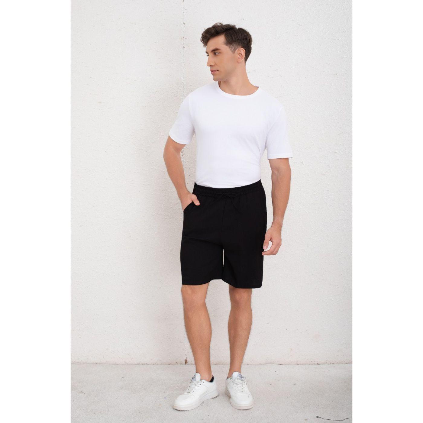 Short Hombre Bermuda Holgado Tipo Lino Pantalón Corto Casual 7148-3
