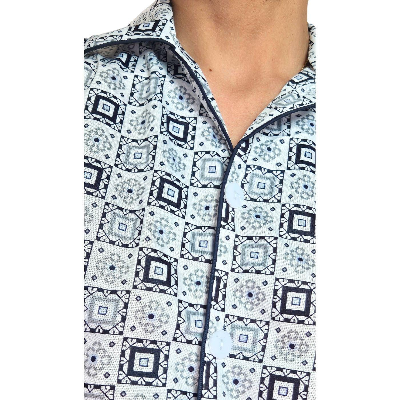 Pijama Hombre Verano Short Y Polera Con Botones 483-3