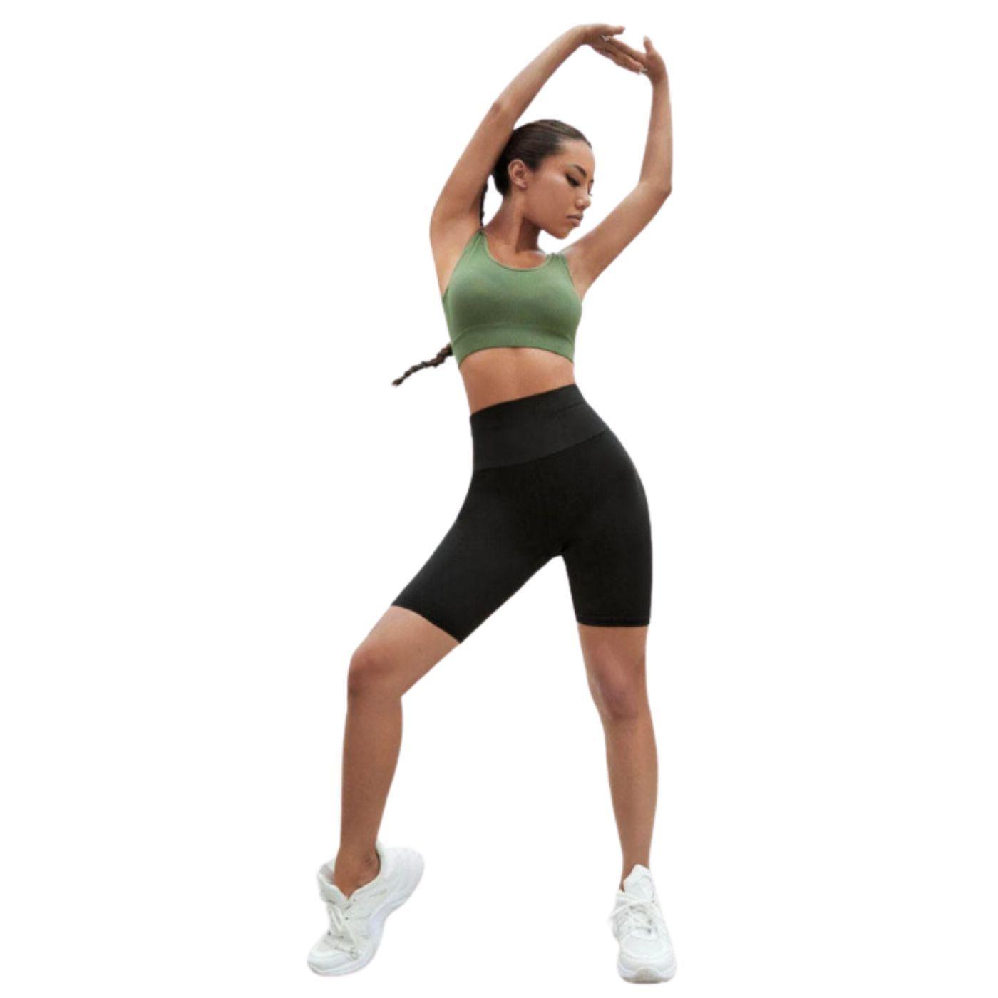 Calza Corta Deportiva Tiro Extra Alto Gym Running Jogging Lycra 013-2