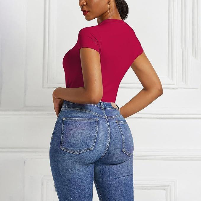 Body Bambú Mujer Ajustable Manga Corta Elasticado Colores 711-2