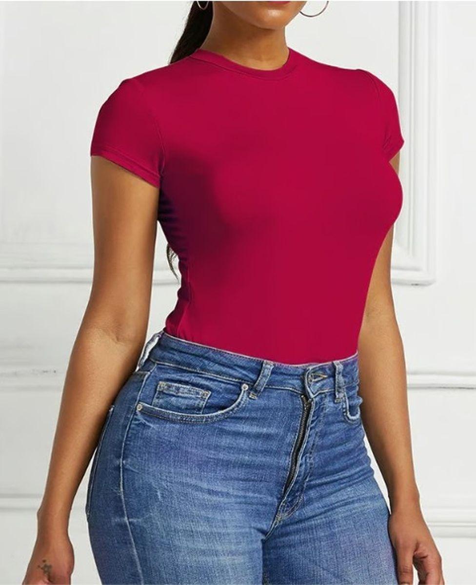 Body Bambú Mujer Ajustable Manga Corta Elasticado Colores 711-3