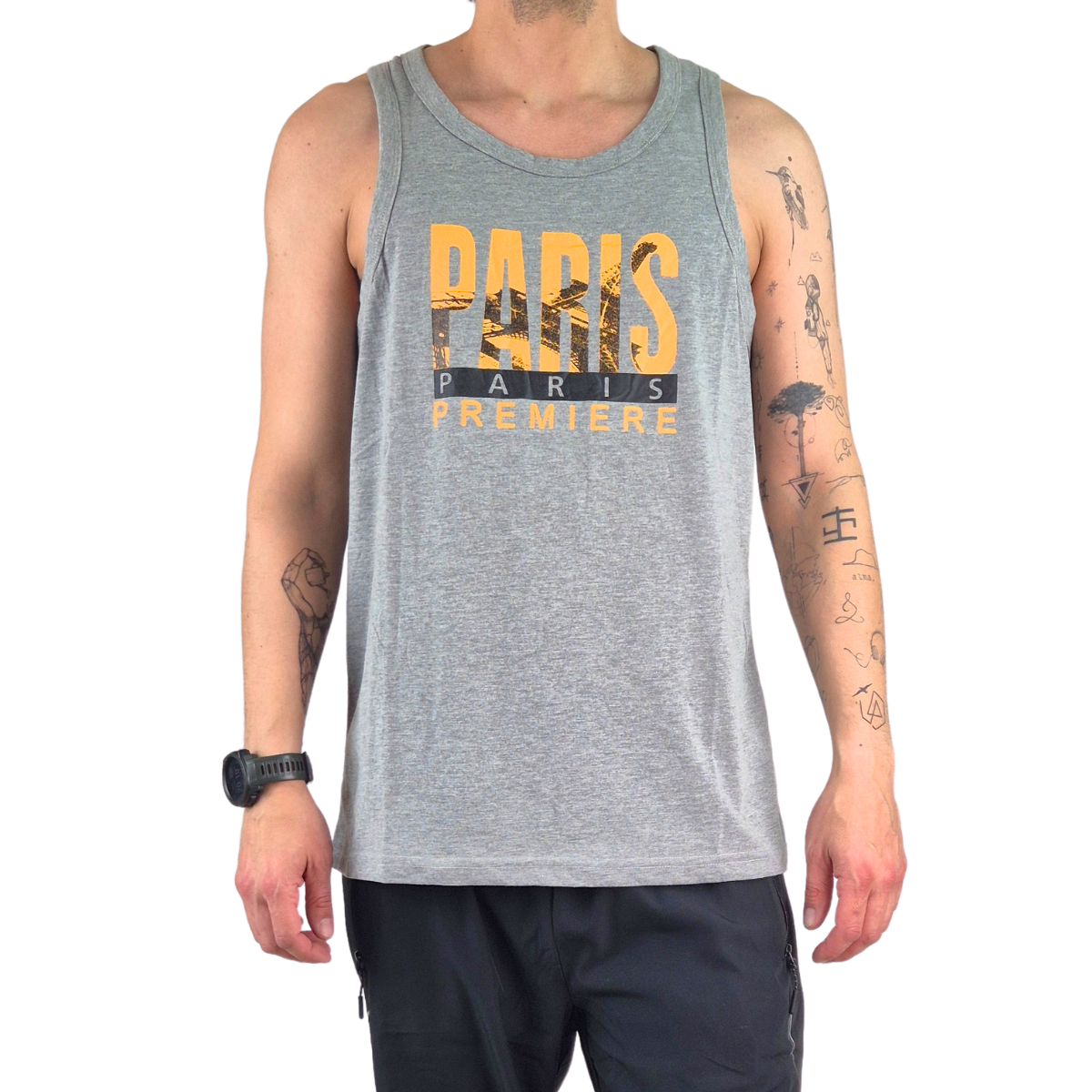 Polera Sin Manga Musculosa Hombre Diseño Paris 289-0
