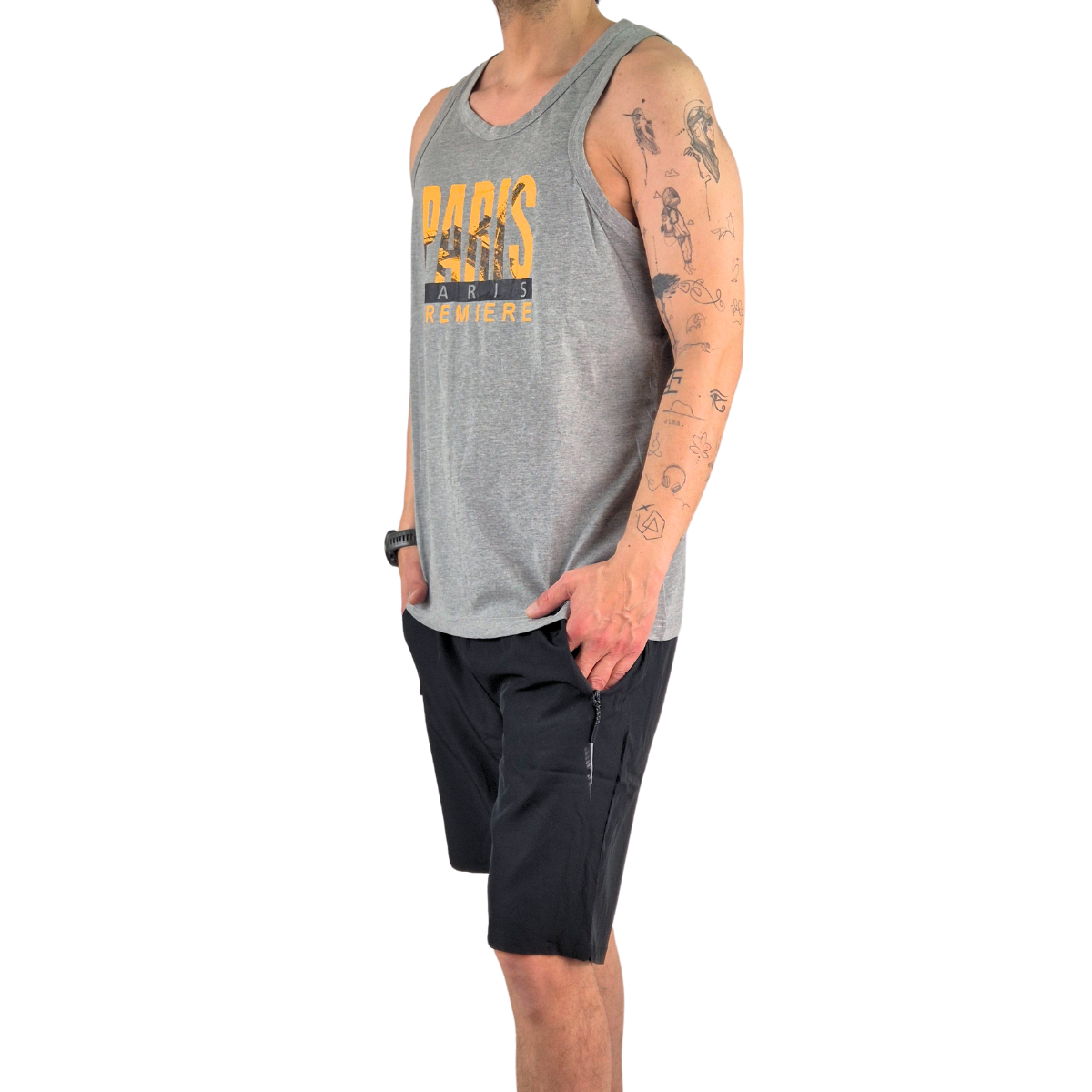 Polera Sin Manga Musculosa Hombre Diseño Paris 289-2