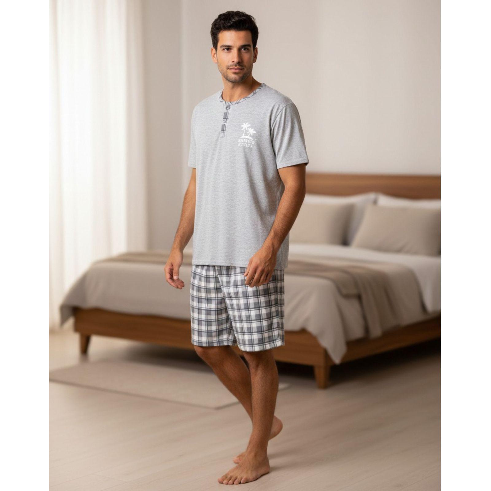 Pijama Hombre Verano Short Y Polera Colores 522-1