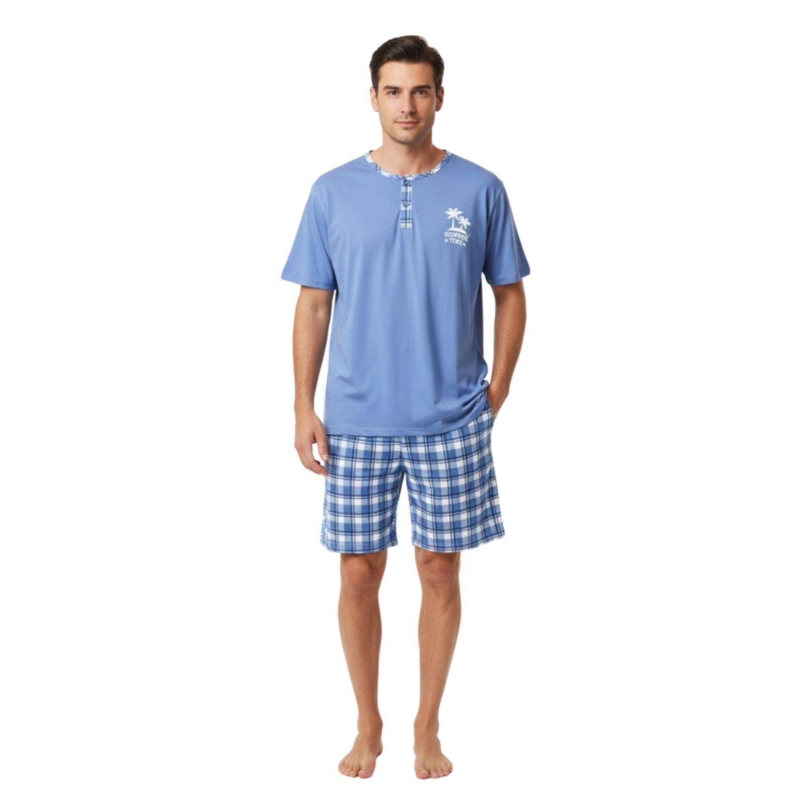 Pijama Hombre Verano Short Y Polera Colores 522-0