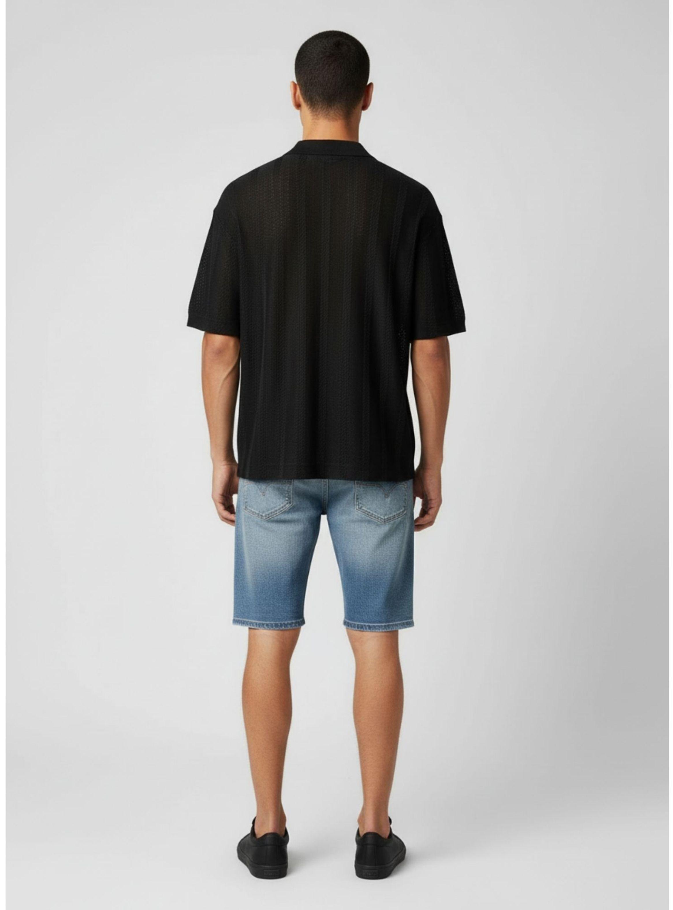 Polera Hombre Manga Corta Tejida Con Cuello Estilo Casual 0173-2