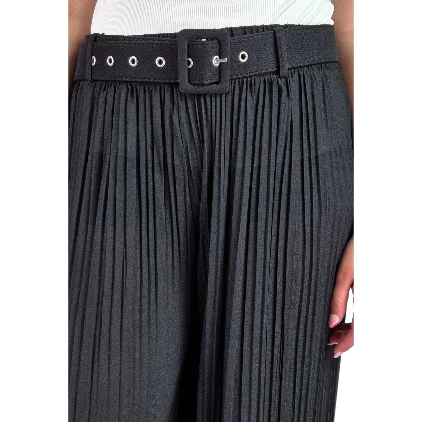 Pantalón Palazzo Mujer Fiesta Cintura Elasticada Tela Plisada 140-4