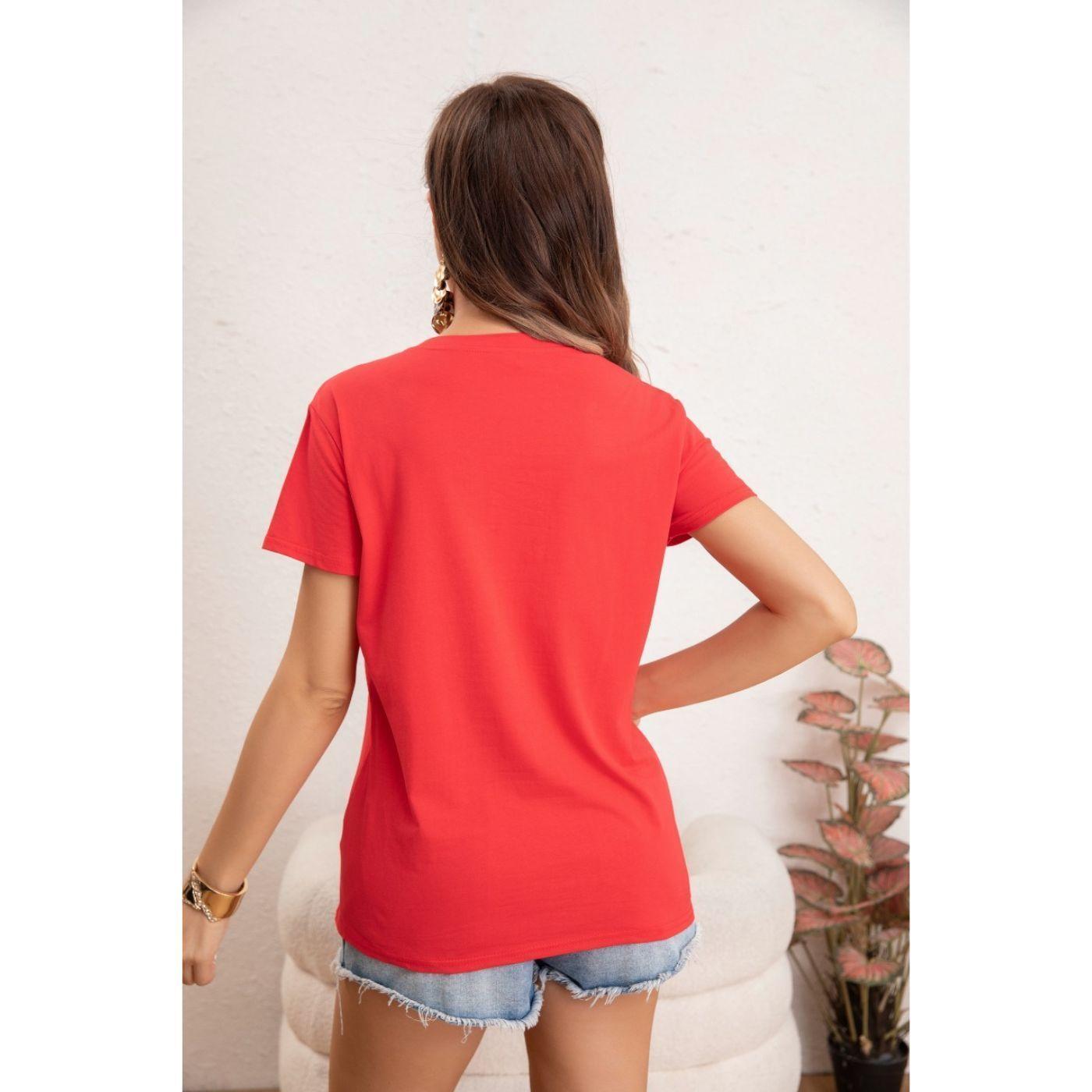 Polera Mujer Algodon Manga Corta Diseño Corazon 0051-2