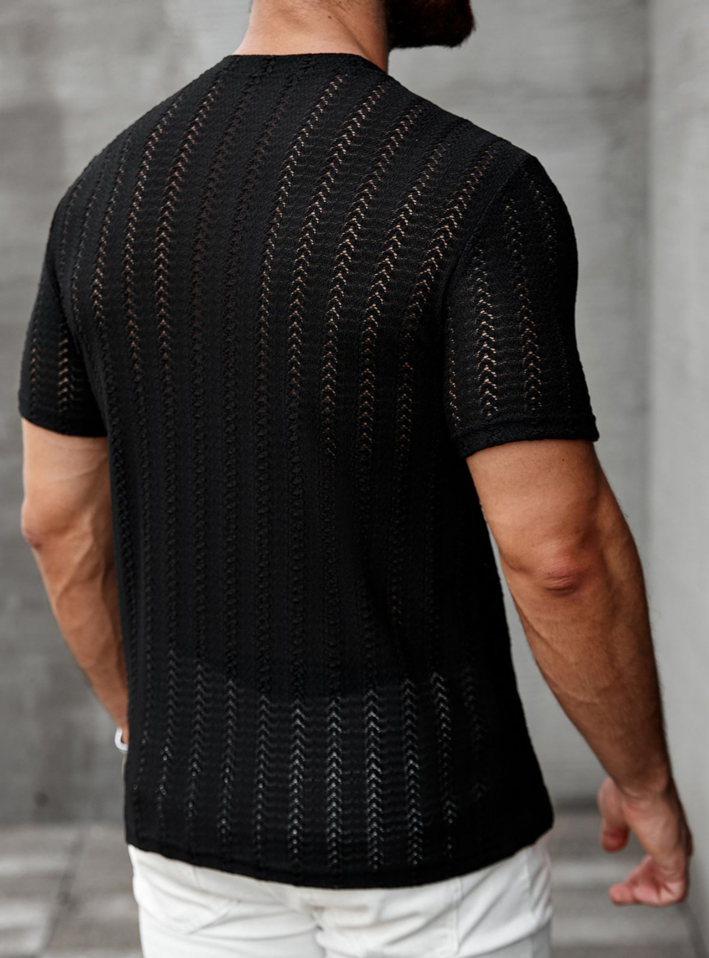 Polera Hombre Manga Corta Hilo Tejida Estilo Casual 0282-3